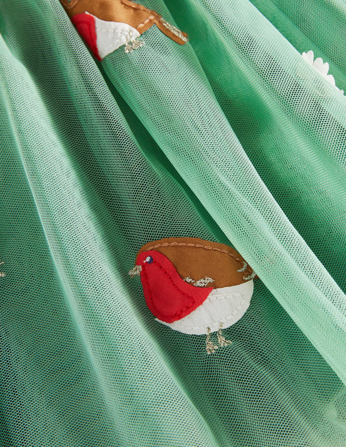 Tulle Appliqué Skirt-Csarite Green Robins - Image 3
