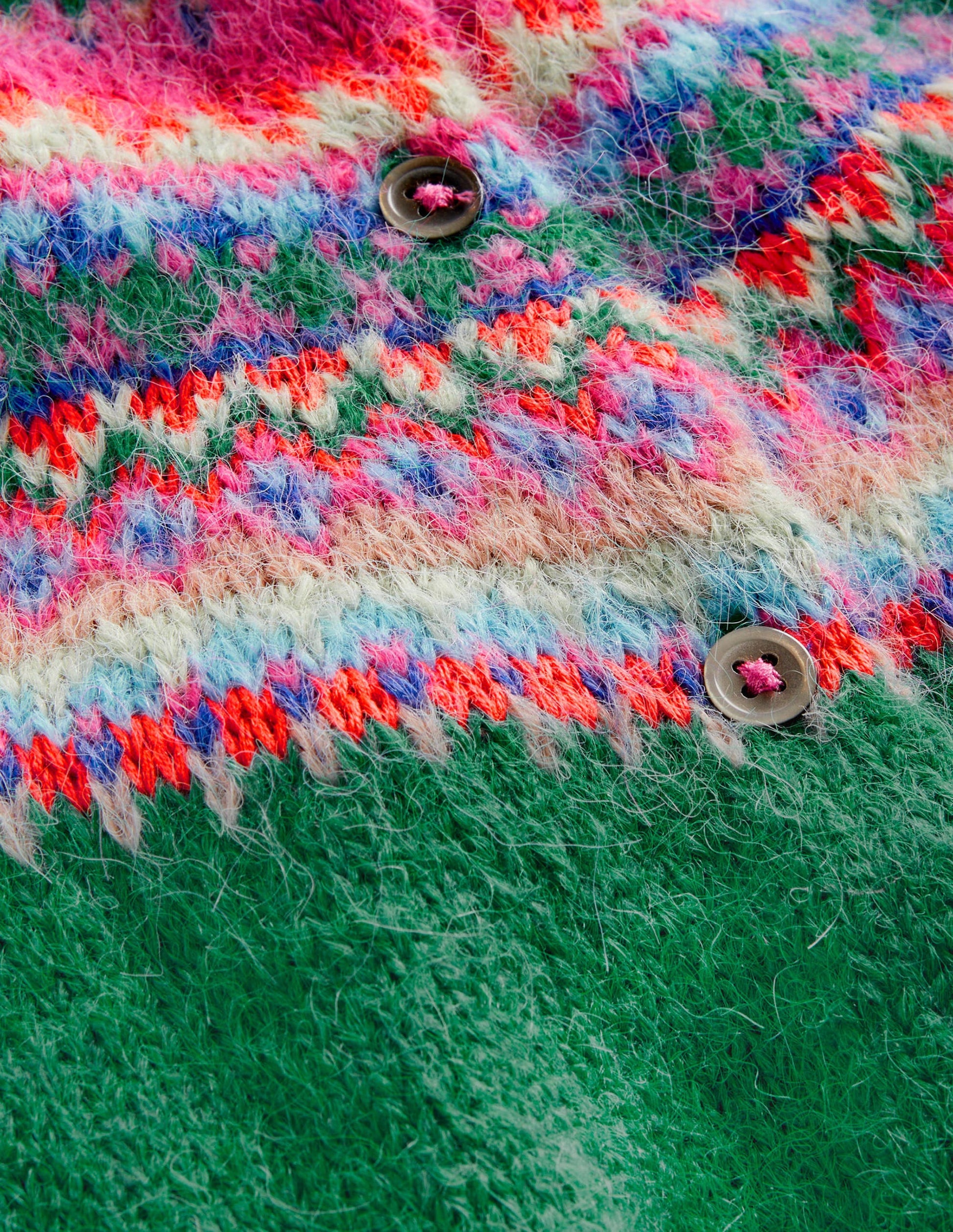 Green Fair Isle Yoke Cardigan-Green Pepper Multi Yoke-3