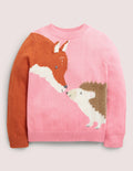 Animal Sleeve Jumper-Formica Pink Fox