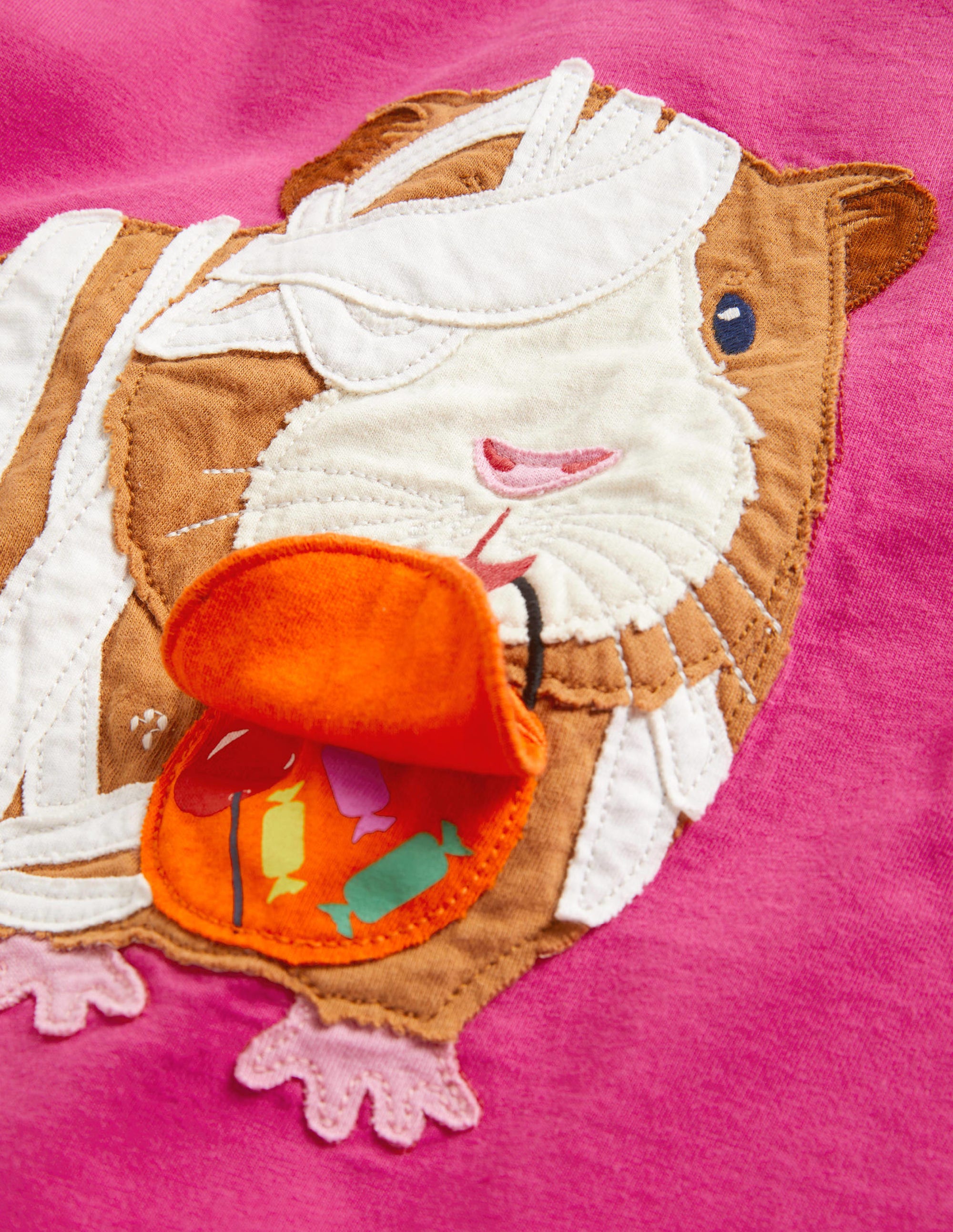 Halloween Appliqué T-shirt-Tickled Pink Guinea Pig - Image 3