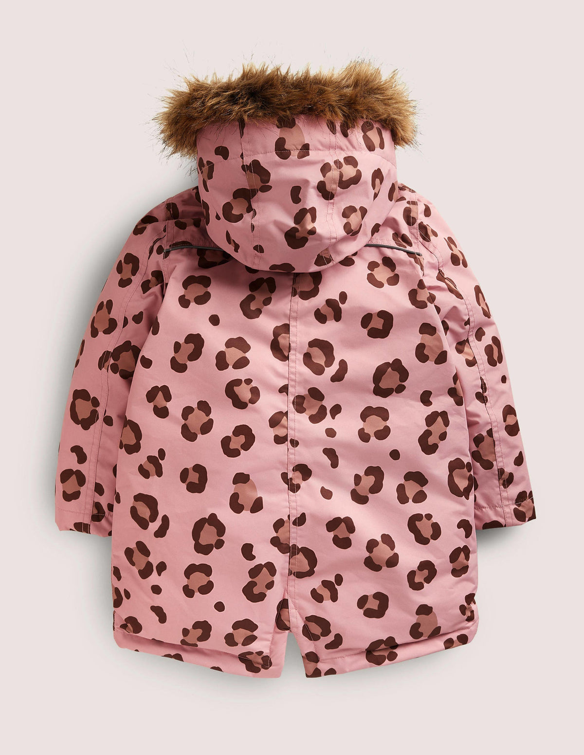 Pink Animal Print Waterproof Parka-Almond Pink Animal Print-2