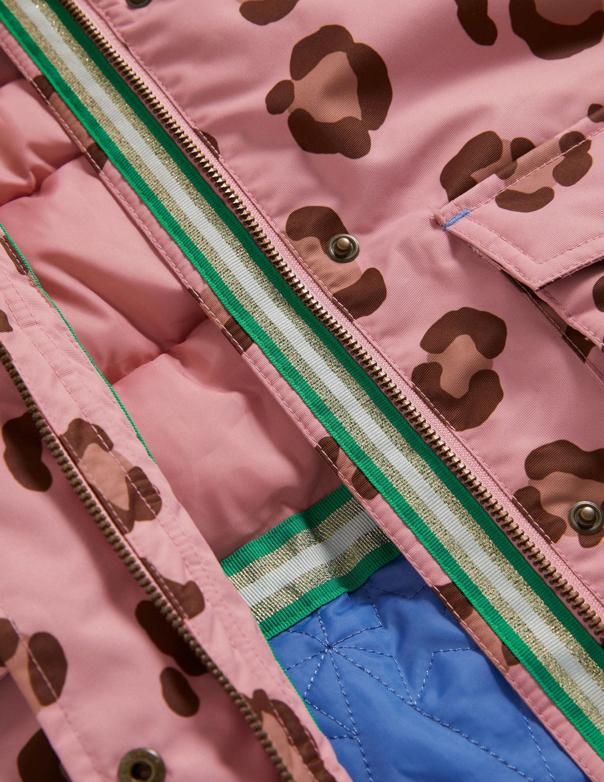 Pink Animal Print Waterproof Parka-Almond Pink Animal Print - Image 3