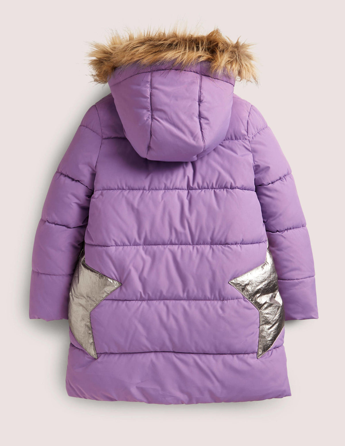 Purple Star Fleece-Lined Hooded Puffer Jacket-Aster Purple Star - Image 2
