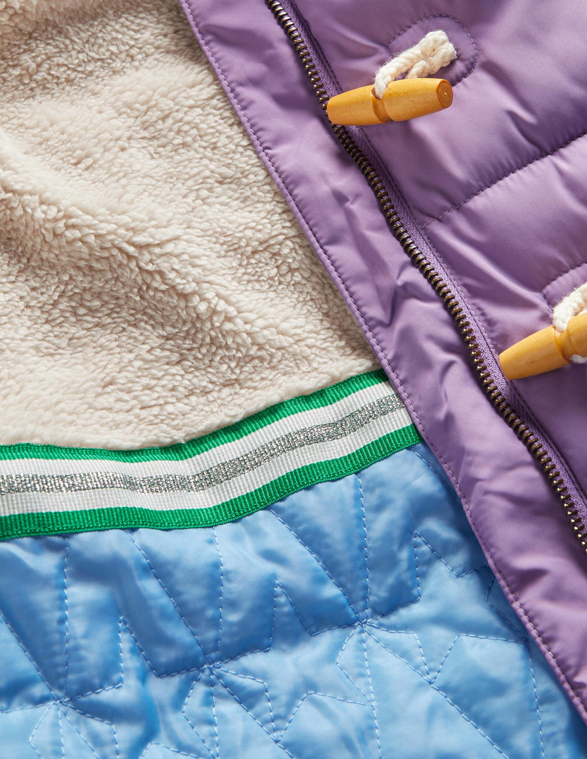 Purple Star Fleece-Lined Hooded Puffer Jacket-Aster Purple Star - Image 3