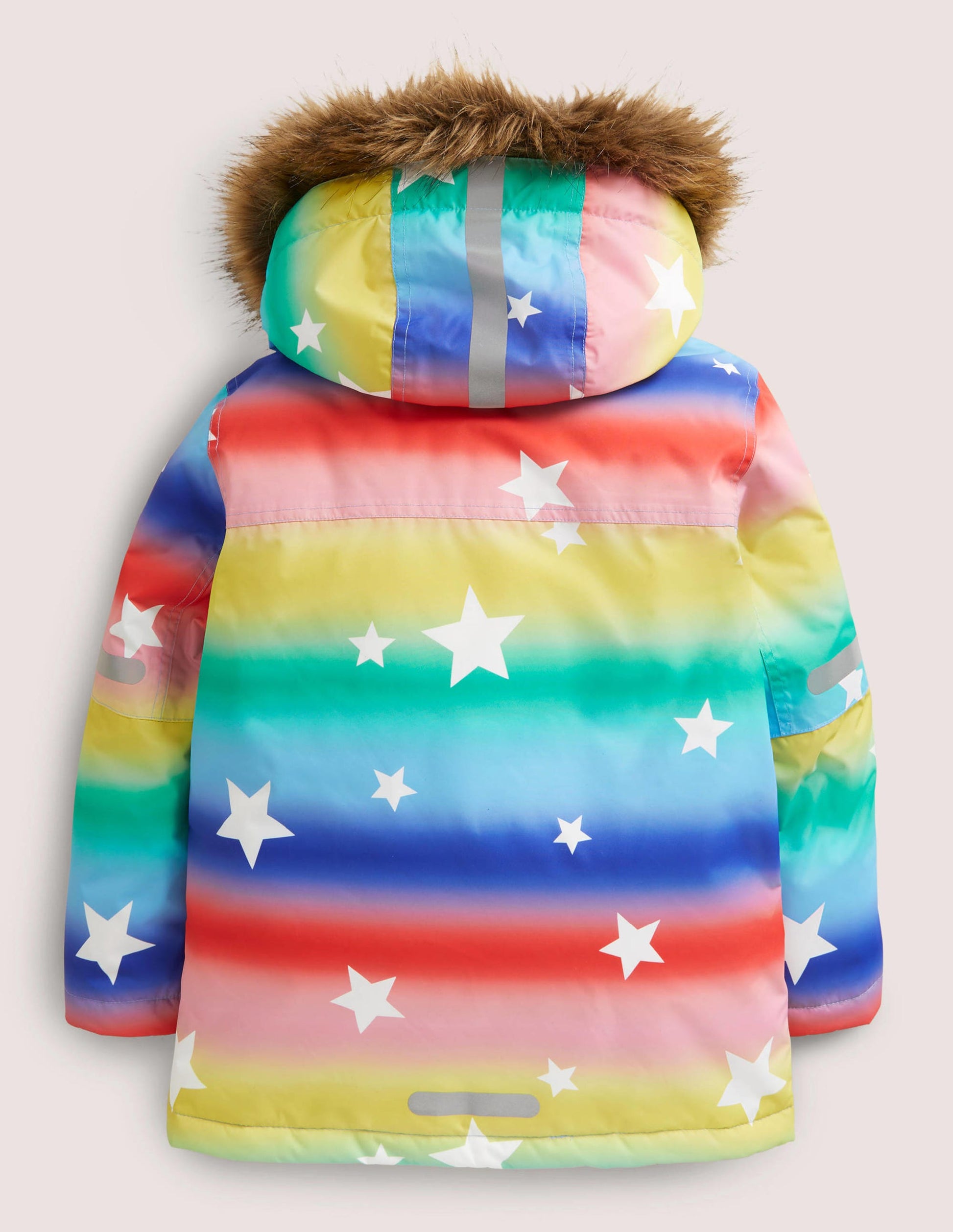Rainbow Star Print Hooded Waterproof Jacket-Ombre Rainbow Star-2