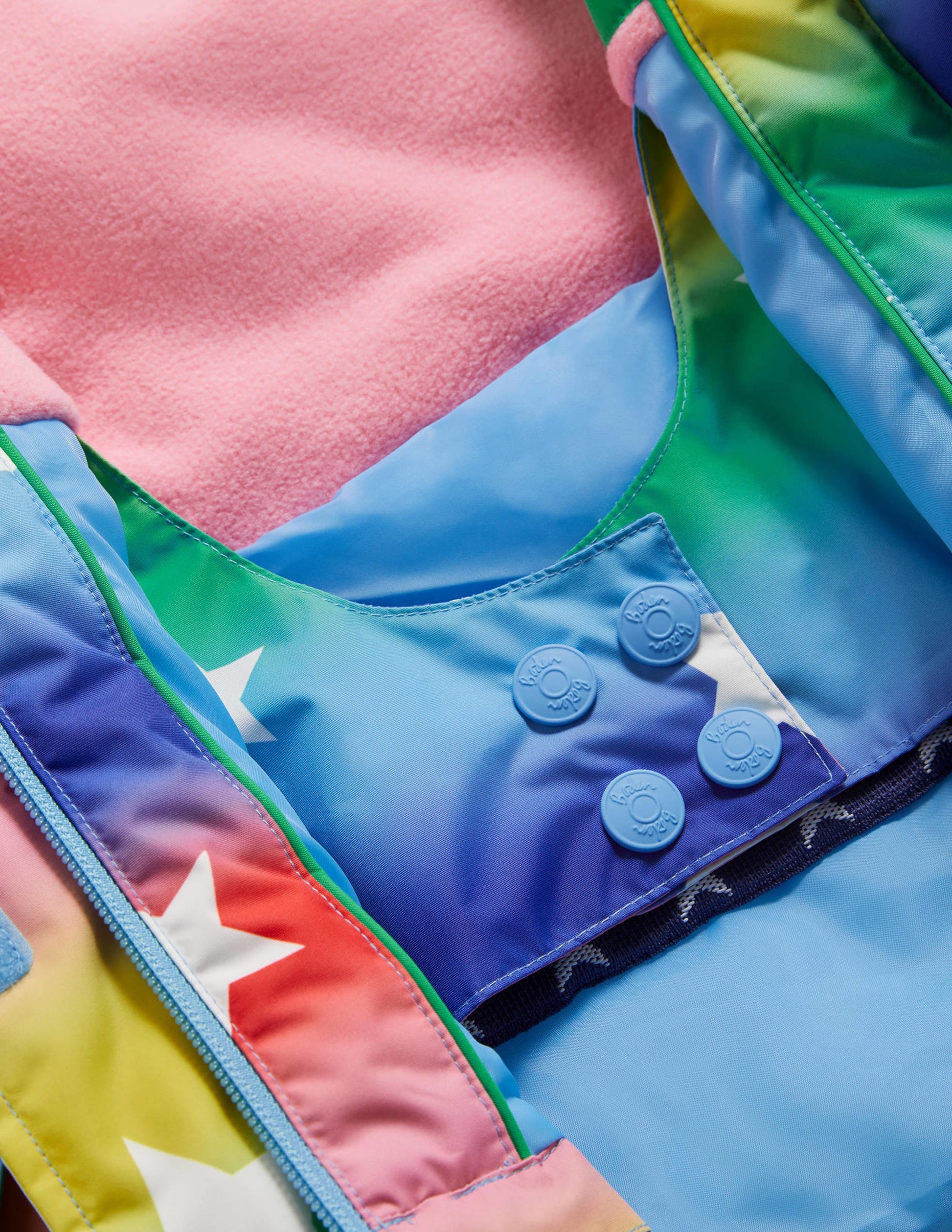 Rainbow Star Print Hooded Waterproof Jacket-Ombre Rainbow Star-3