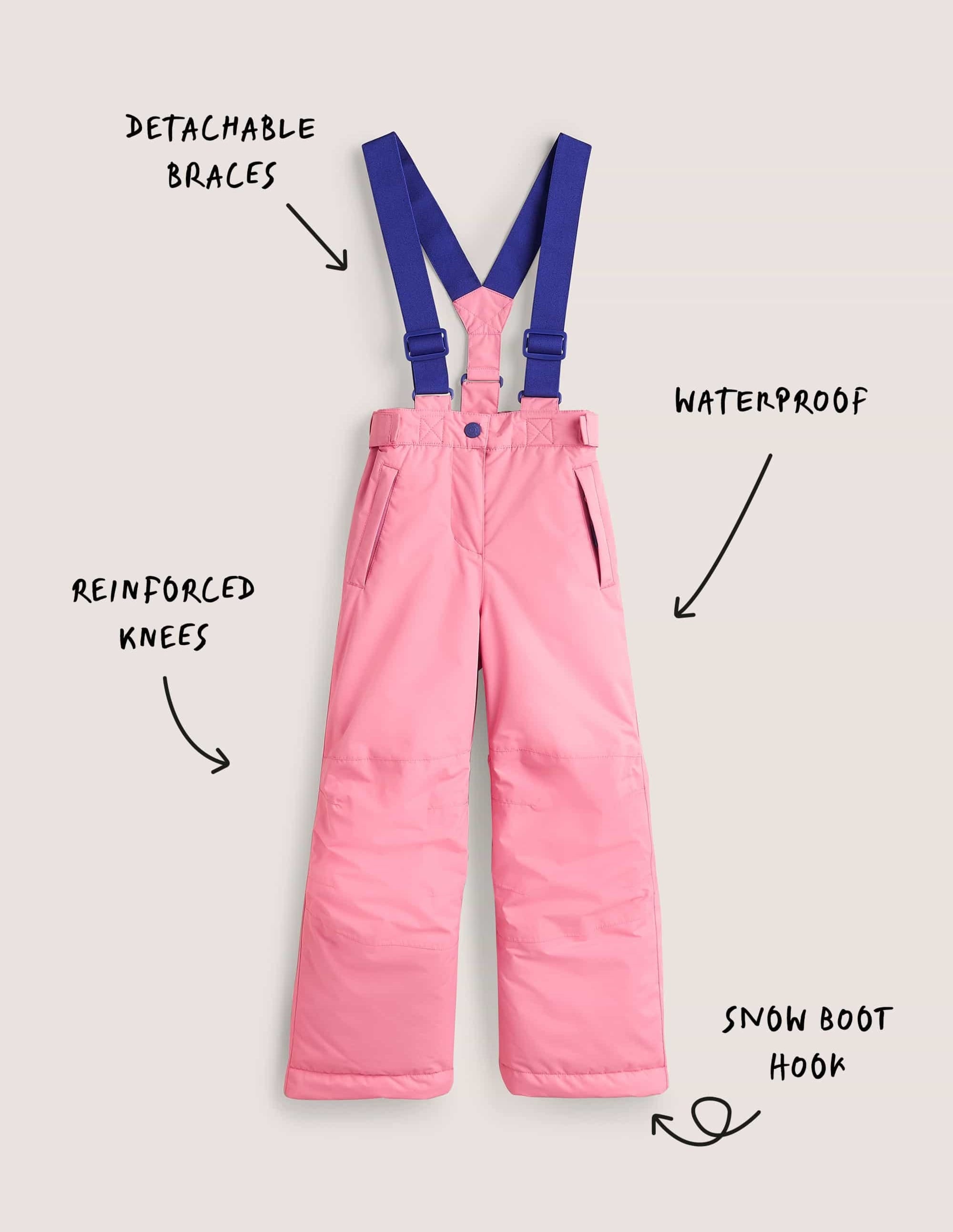 Pink Waterproof Dungaree Trousers-Pink Lemonade - Image 4