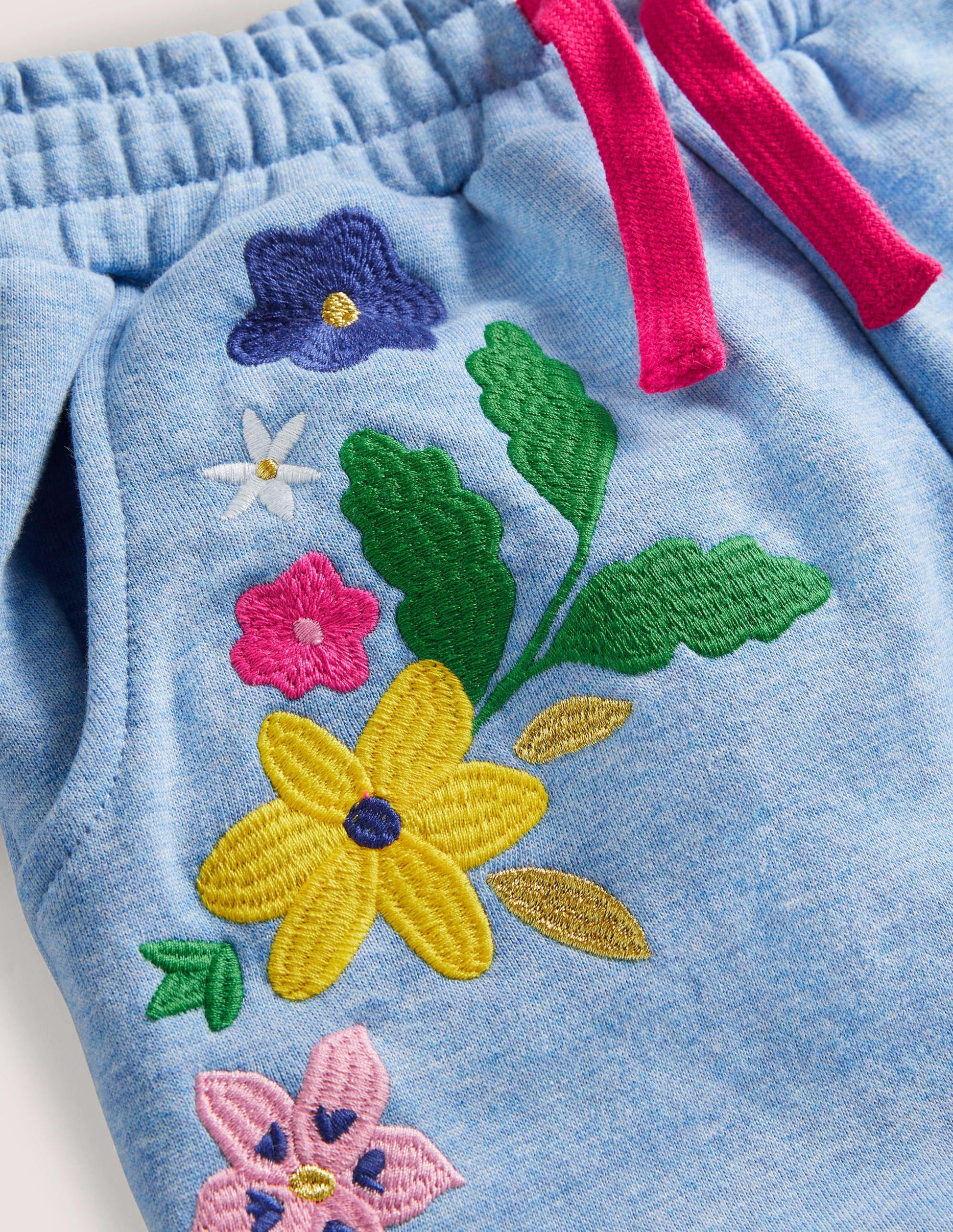 Embroidered Joggers-Riviera Blue Floral-3