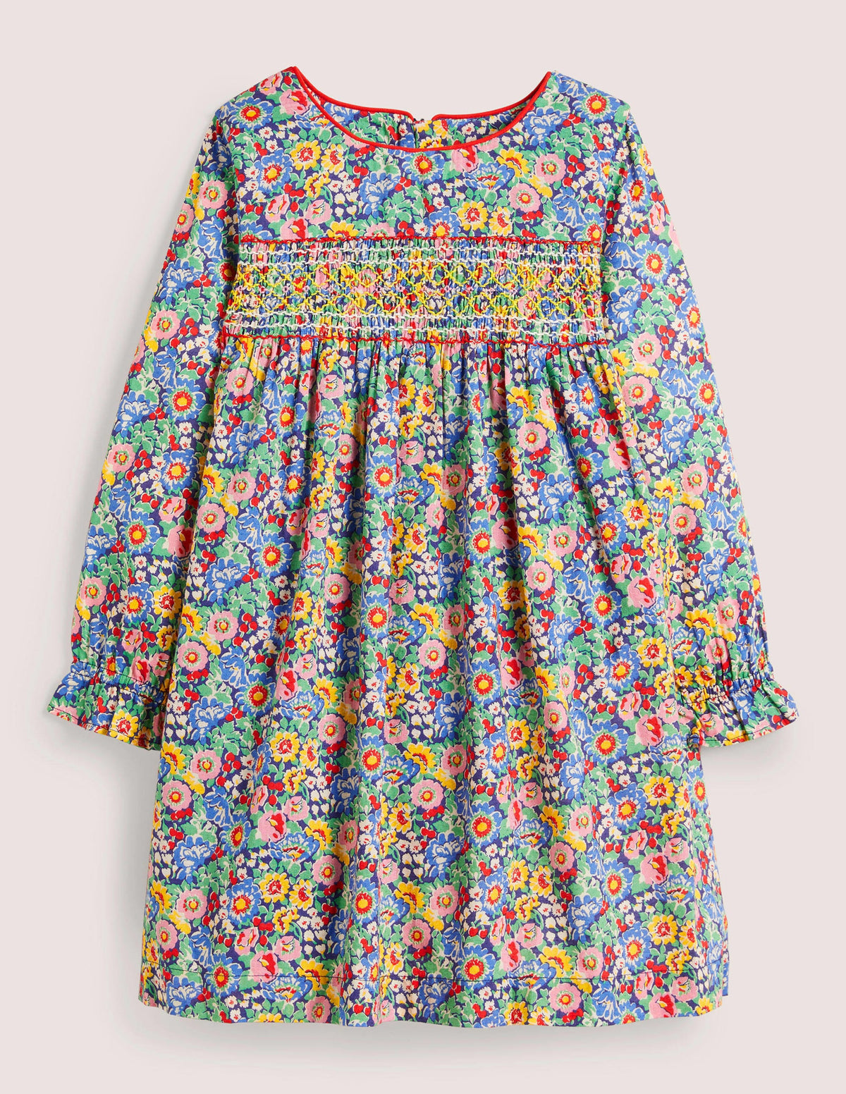 Long-sleeved Smock Dress-Multi Floral - Image 1