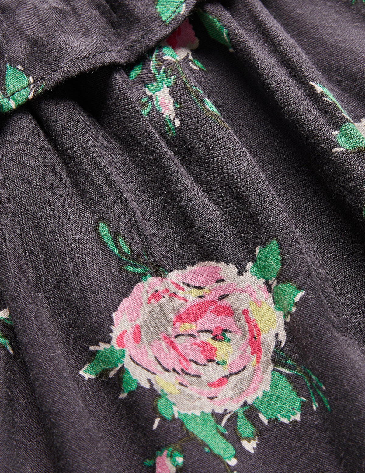 Woven Printed Dress-Soot Grey Rose-3