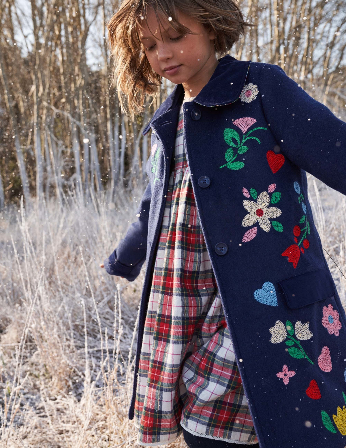 Woven Printed Dress-Ivory/Red Check - Image 4