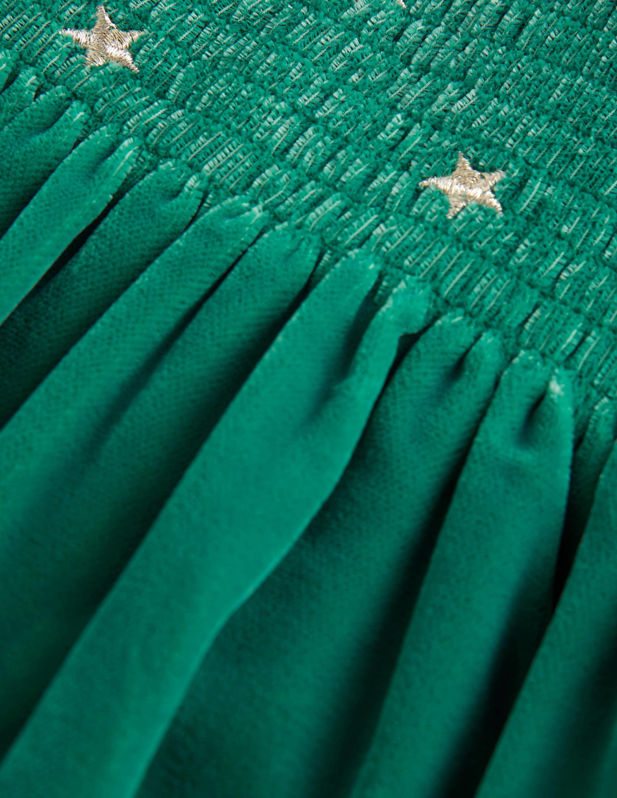 Velvet Smock Party Dress-Shady Glade Green - Image 3