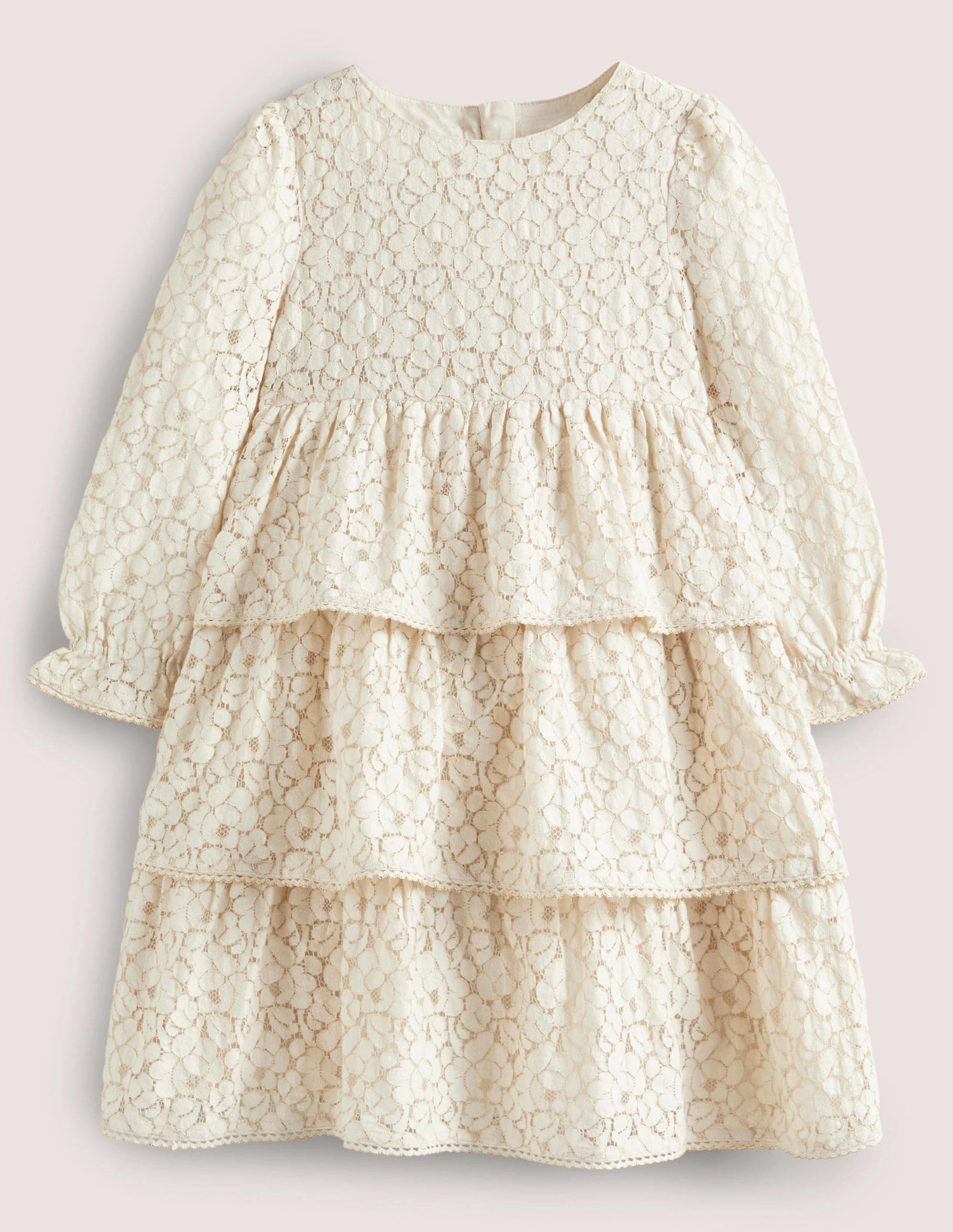 Lace Tiered Party Dress-Vanilla Pod-1