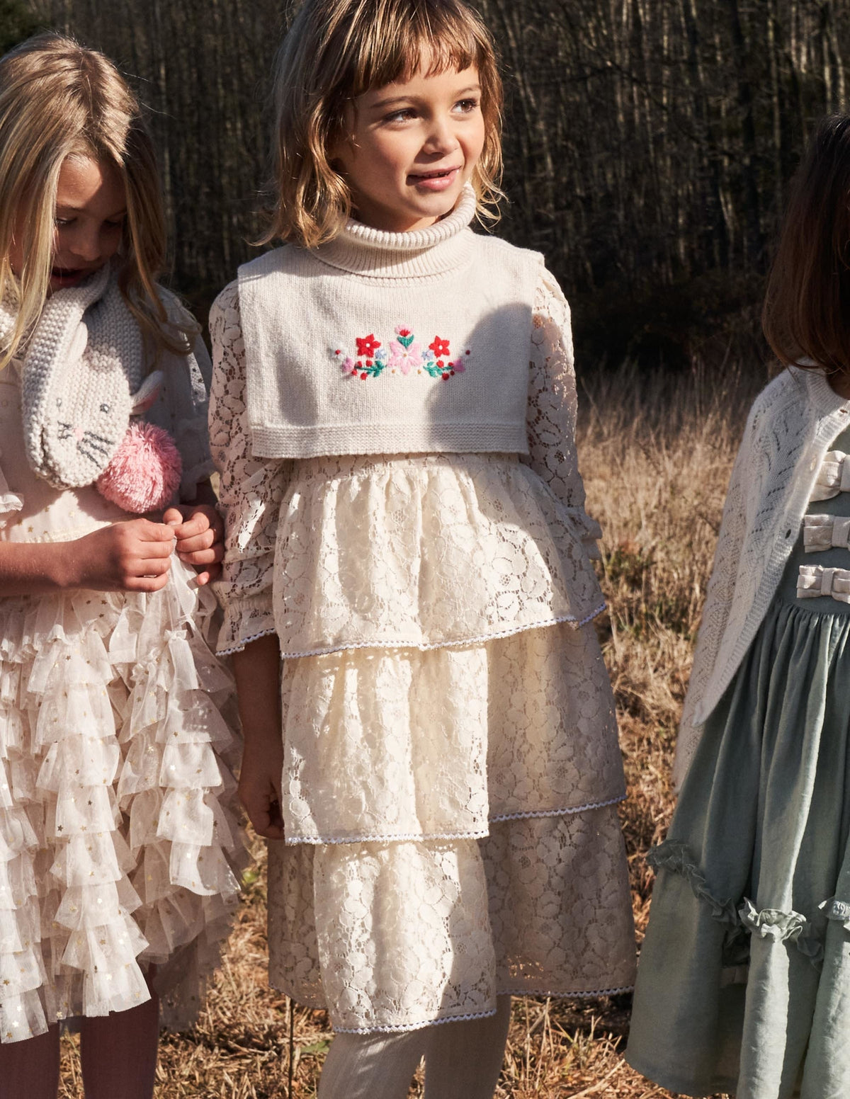 Lace Tiered Party Dress-Vanilla Pod-4