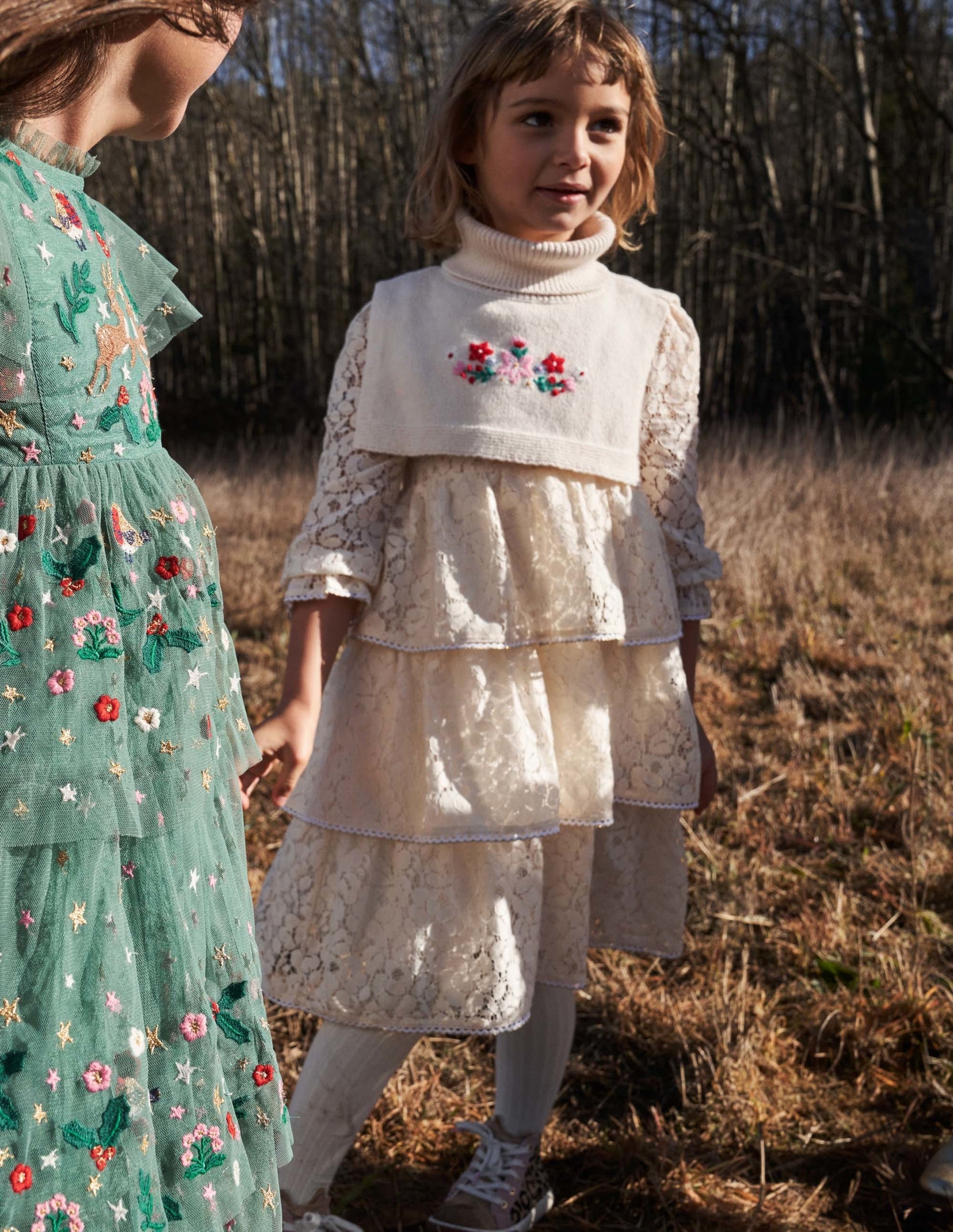 Lace Tiered Party Dress-Vanilla Pod-5