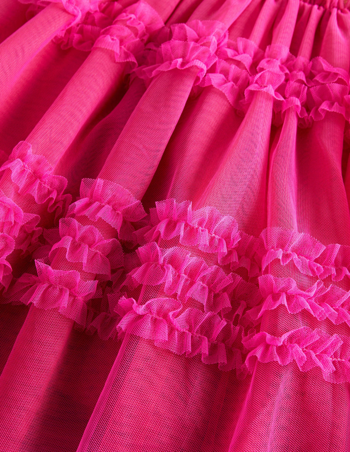 Tulle Party Skirt-Shocking Pink - Image 3