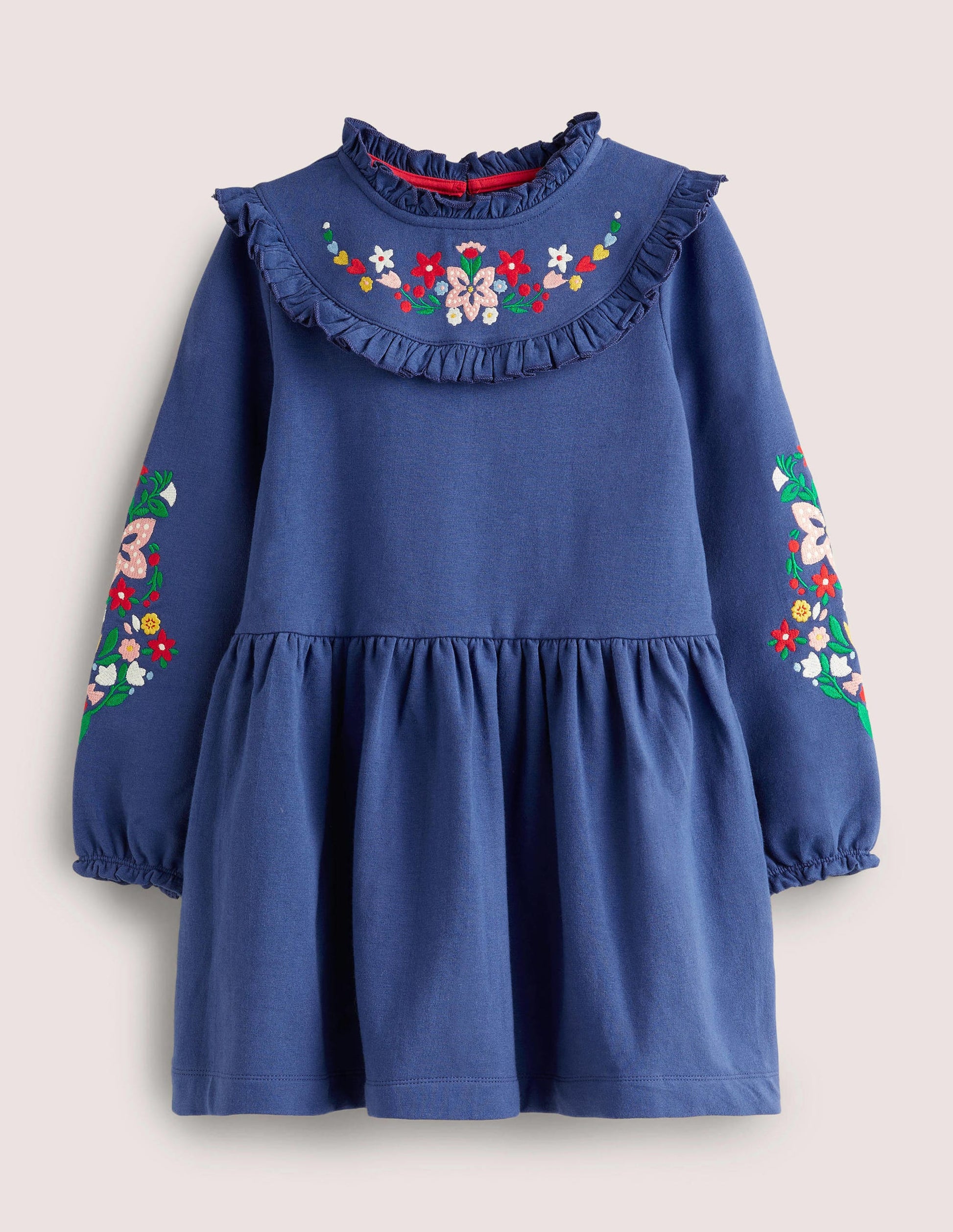 Embroidered Sweat Dress-Starboard Navy-1