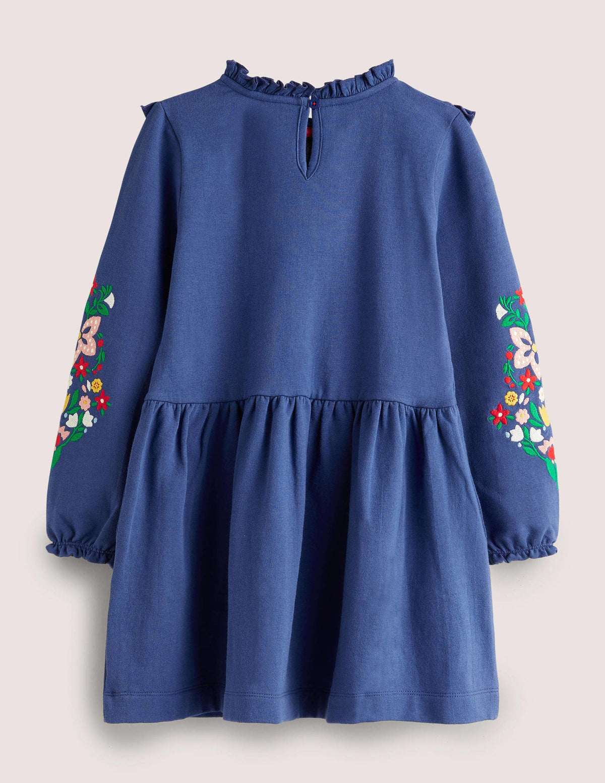 Embroidered Sweat Dress-Starboard Navy-2