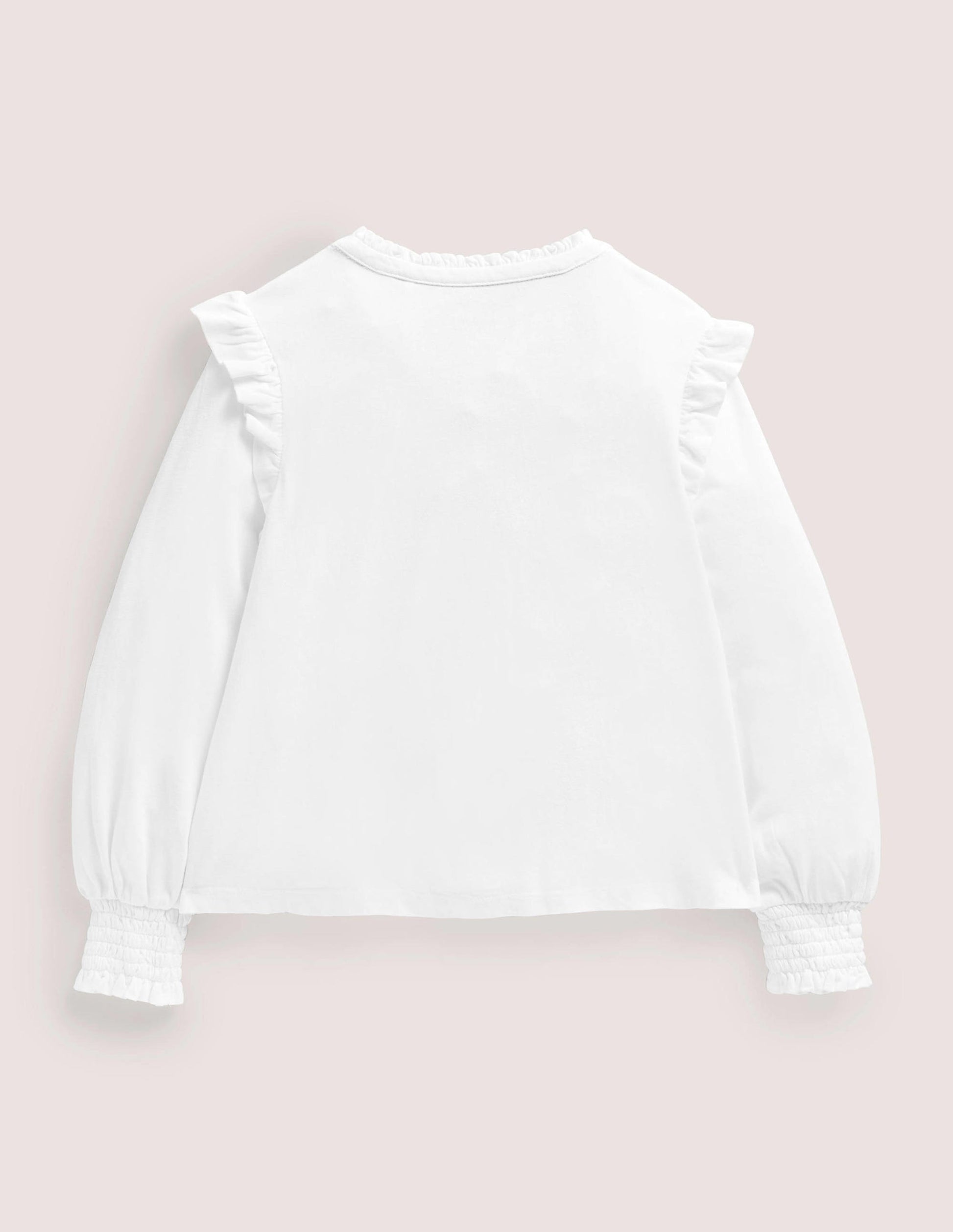 Smocked Placket Top-White-2