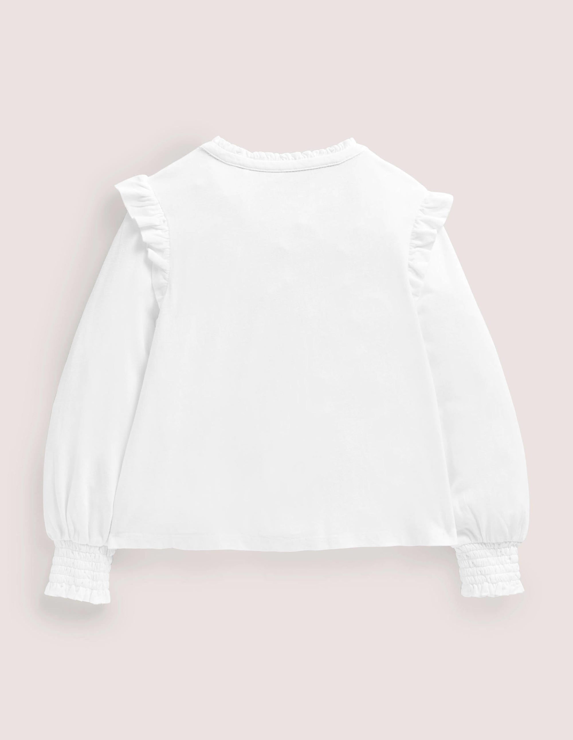 Smocked Placket Top-White - Image 2