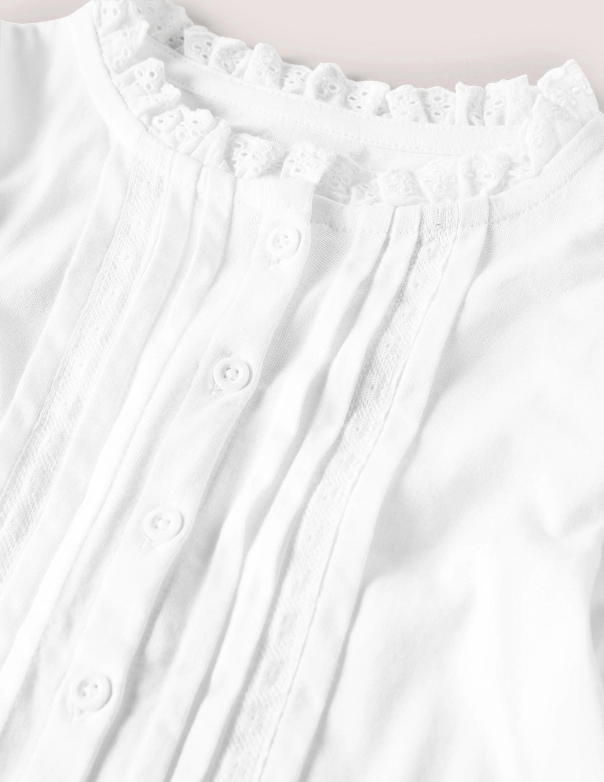Pretty Button Down Top-White - Image 3