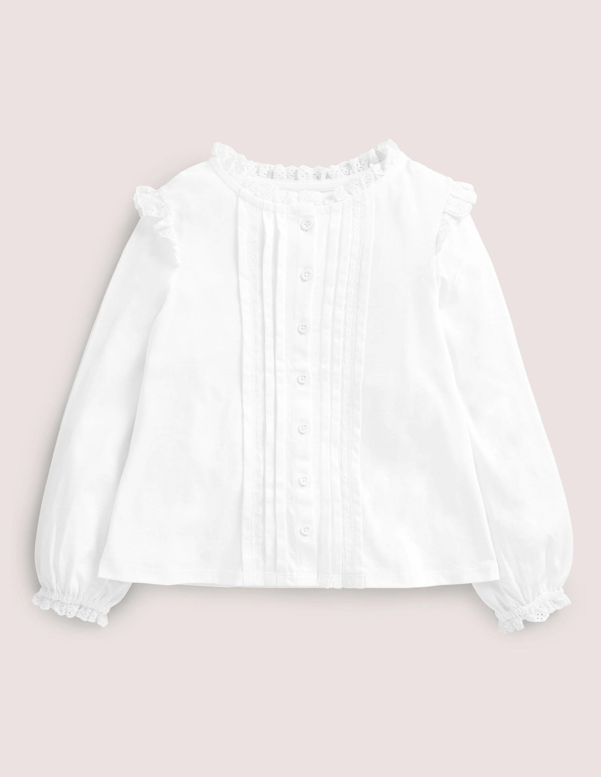 Pretty Button Down Top-White-1
