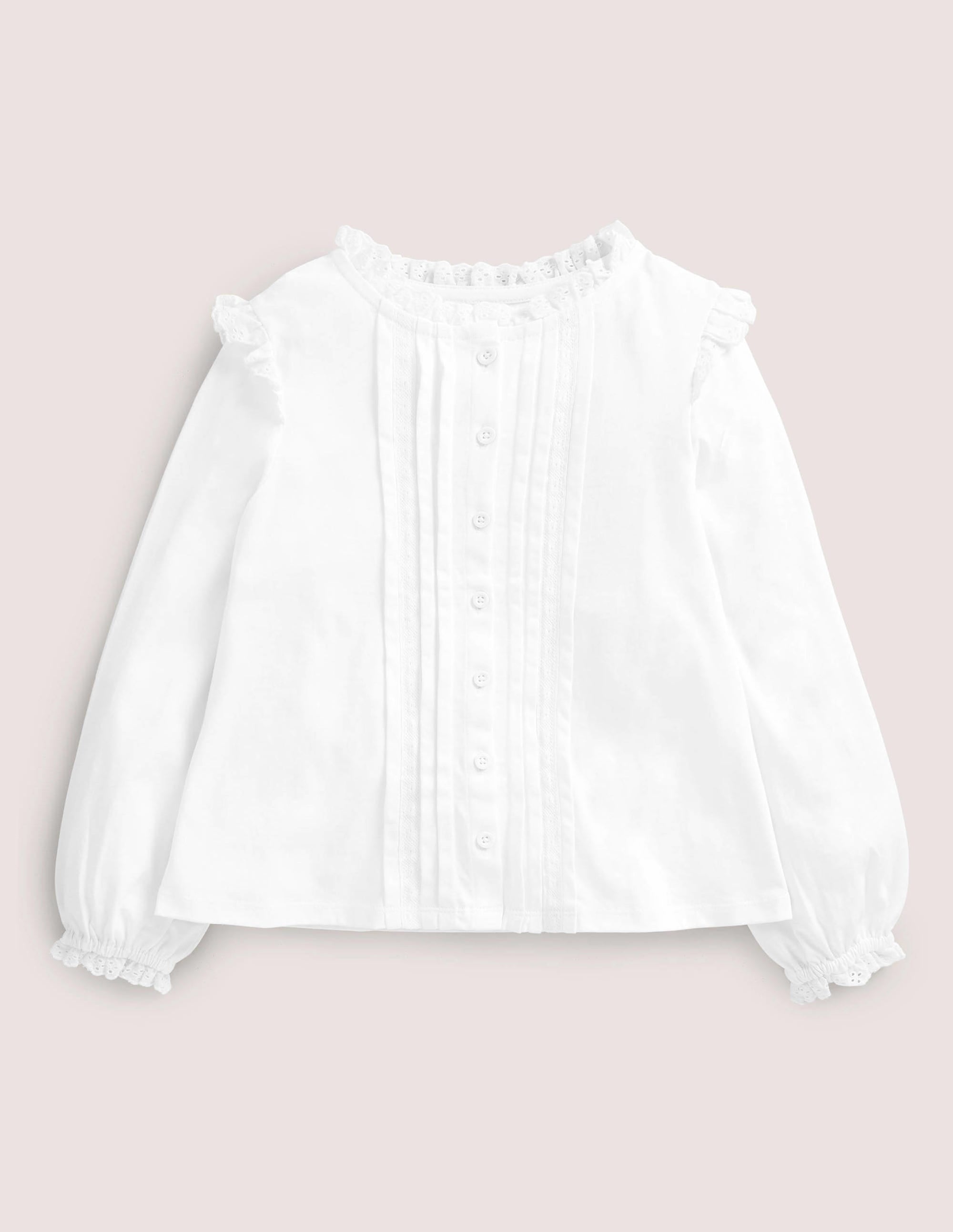 Pretty Button Down Top-White - Image 1