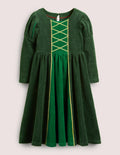 Puff Sleeve Party Dress-Trekking Green