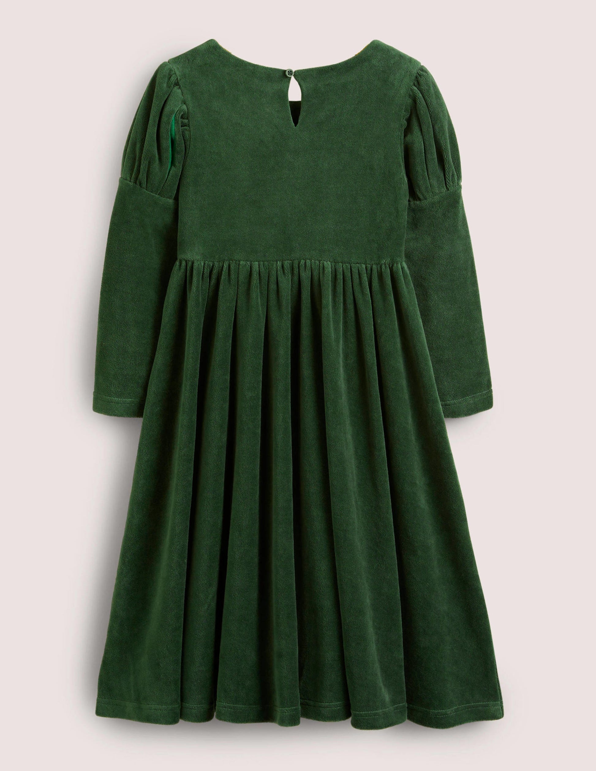 Puff Sleeve Party Dress-Trekking Green-2