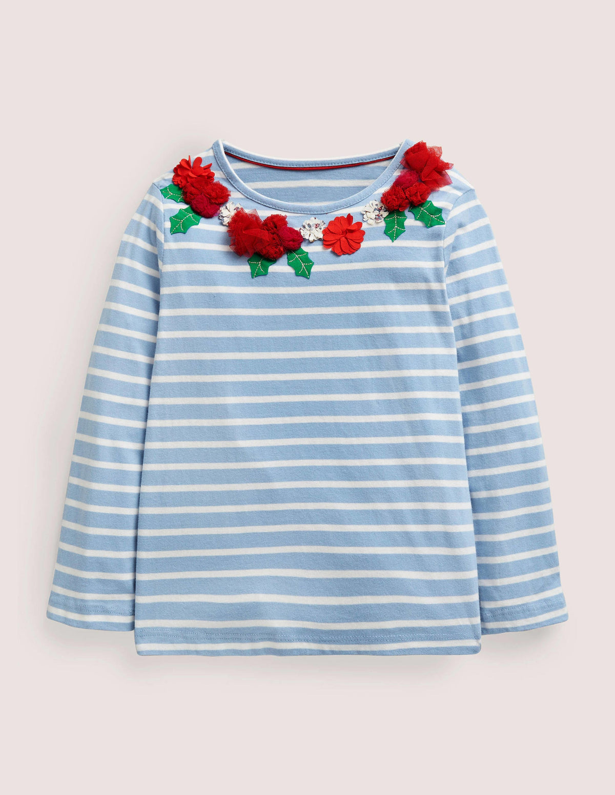 Flutter Appliqué Breton-Dusty Blue/Ivory Floral-1