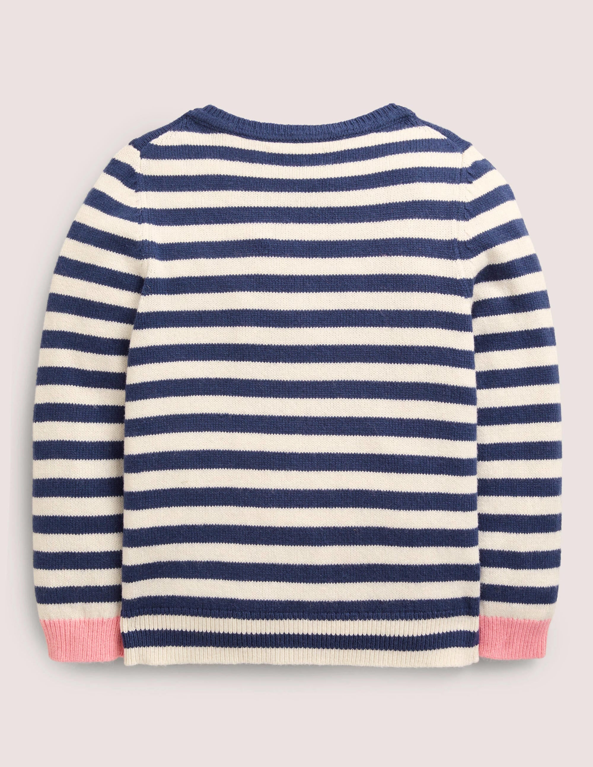 Navy Stripe Pumpkin Pockets Halloween Cardigan-Navy/Ivory Stripe Pumpkins - Image 2