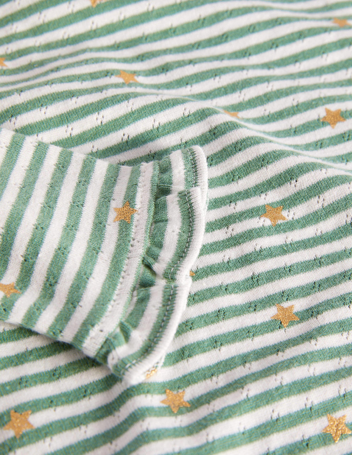 Sparkly Ruffle Pointelle Top-Ivory/Csarite Star - Image 3