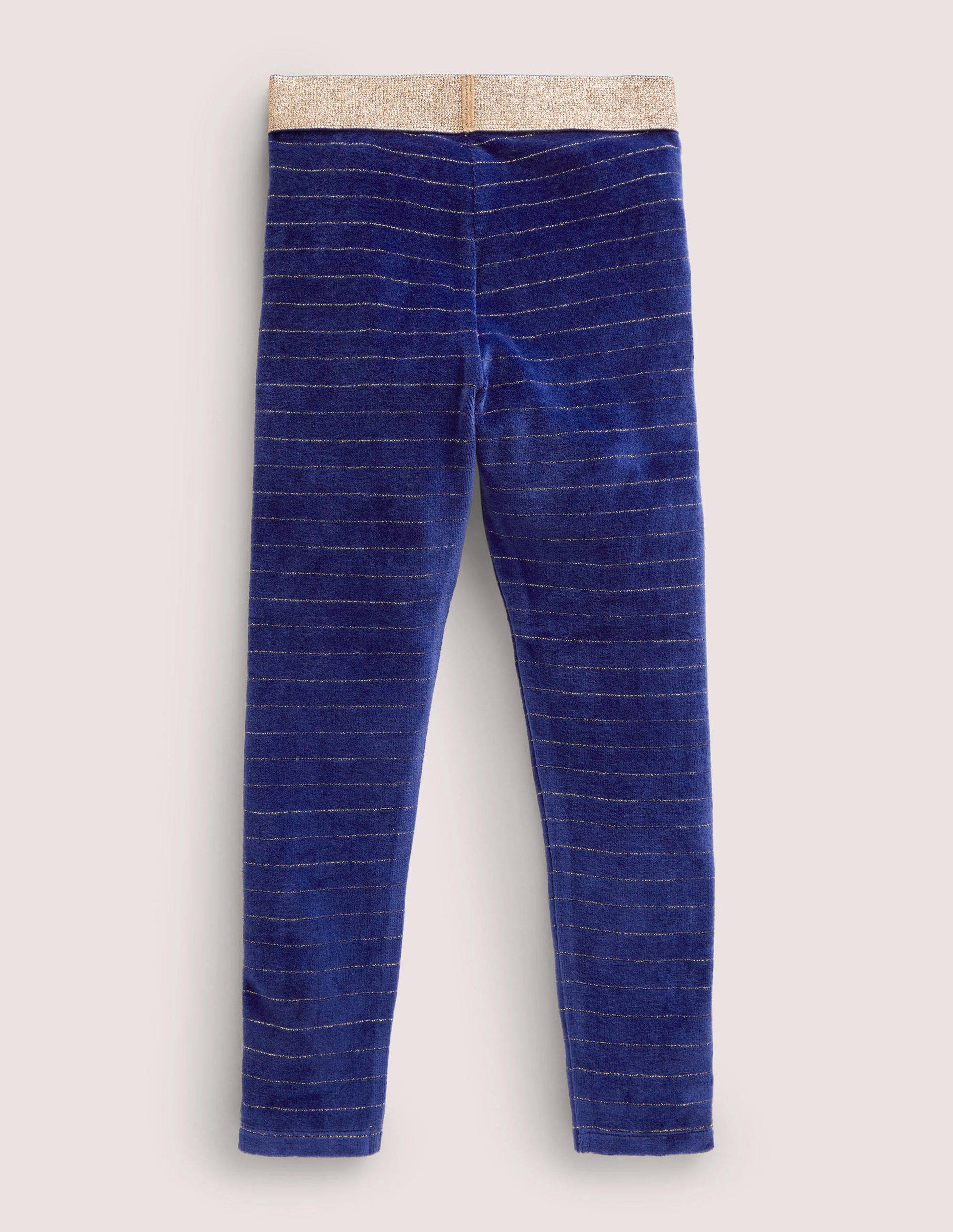 Sparkle Waist Velvet Leggings-Starboard Blue/Gold-2