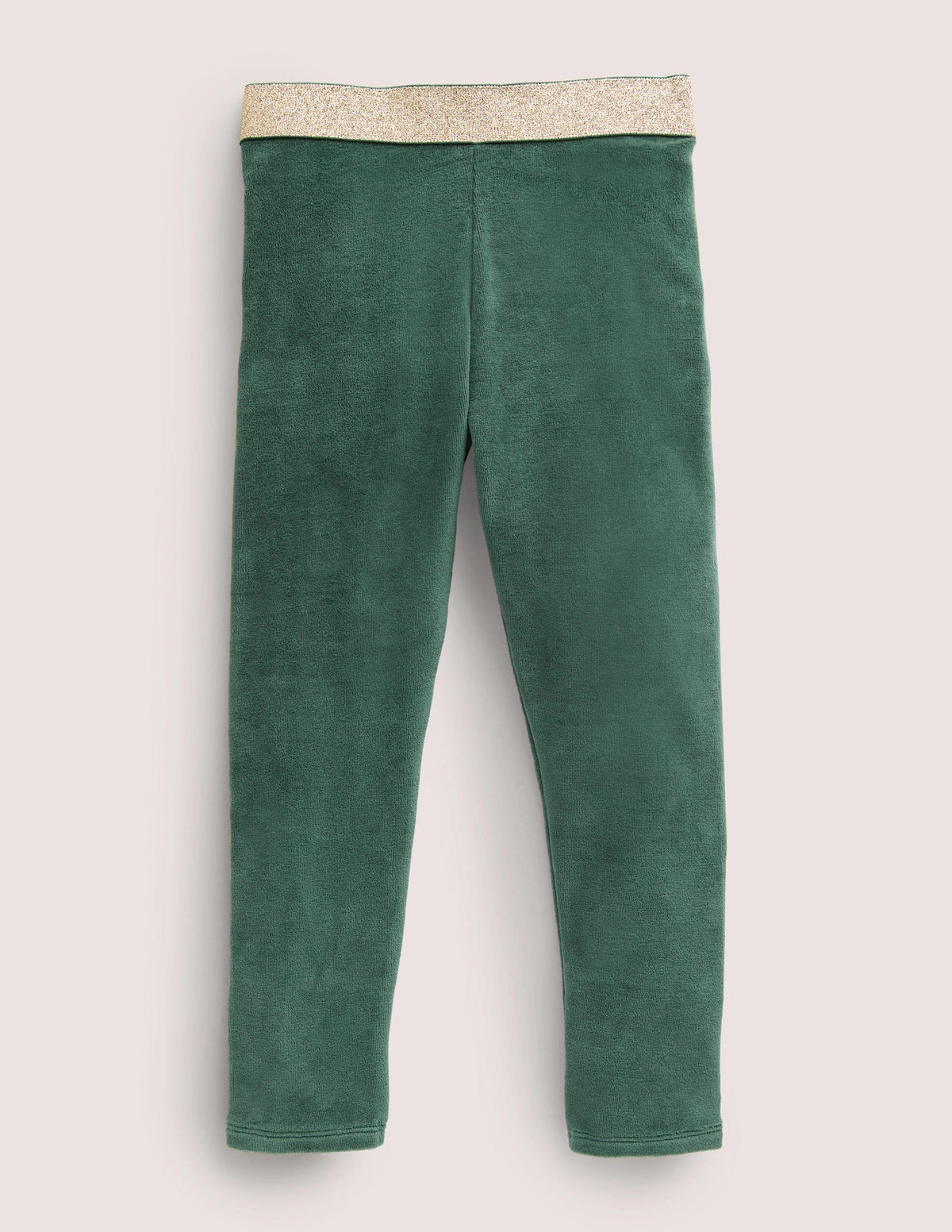 Sparkle Waist Velvet Leggings-Trekking Green - Image 1