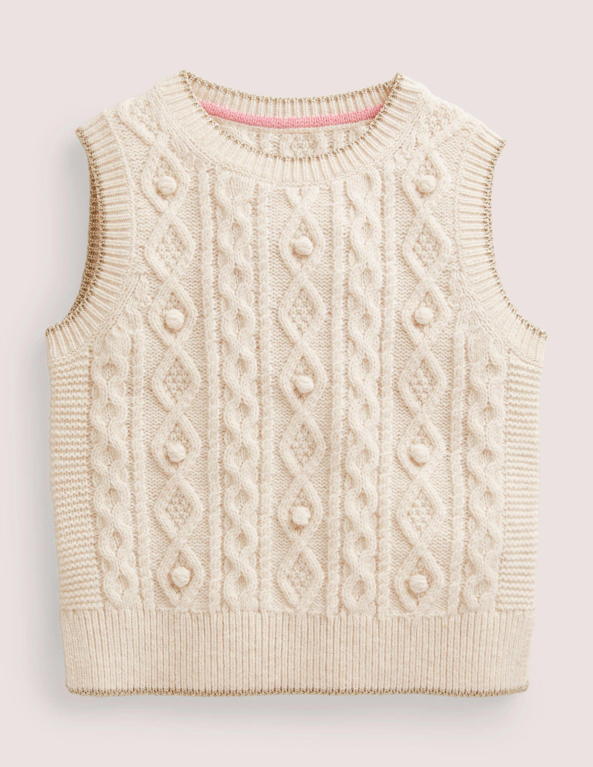 Knitted Tank Top-Ecru Marl - Image 1