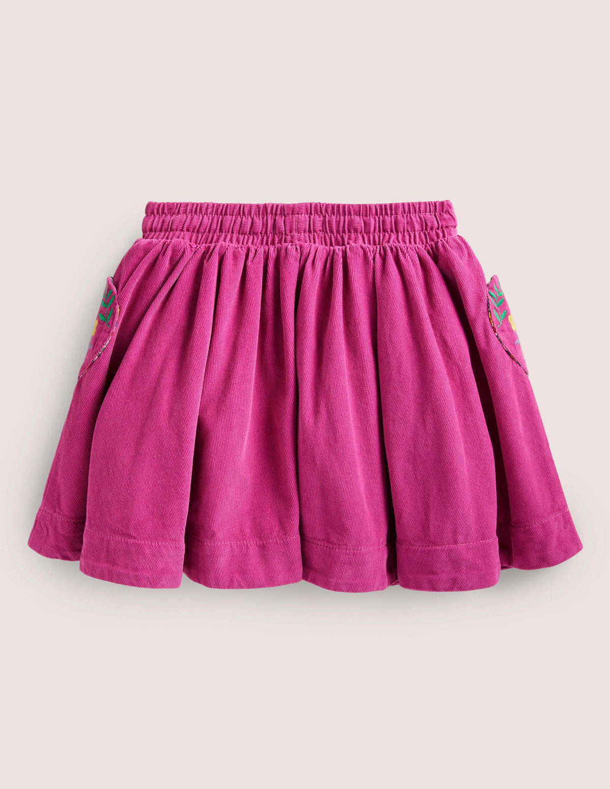 Embroidered Woven Twirly Skirt-Shocking Pink Embroidery - Image 2