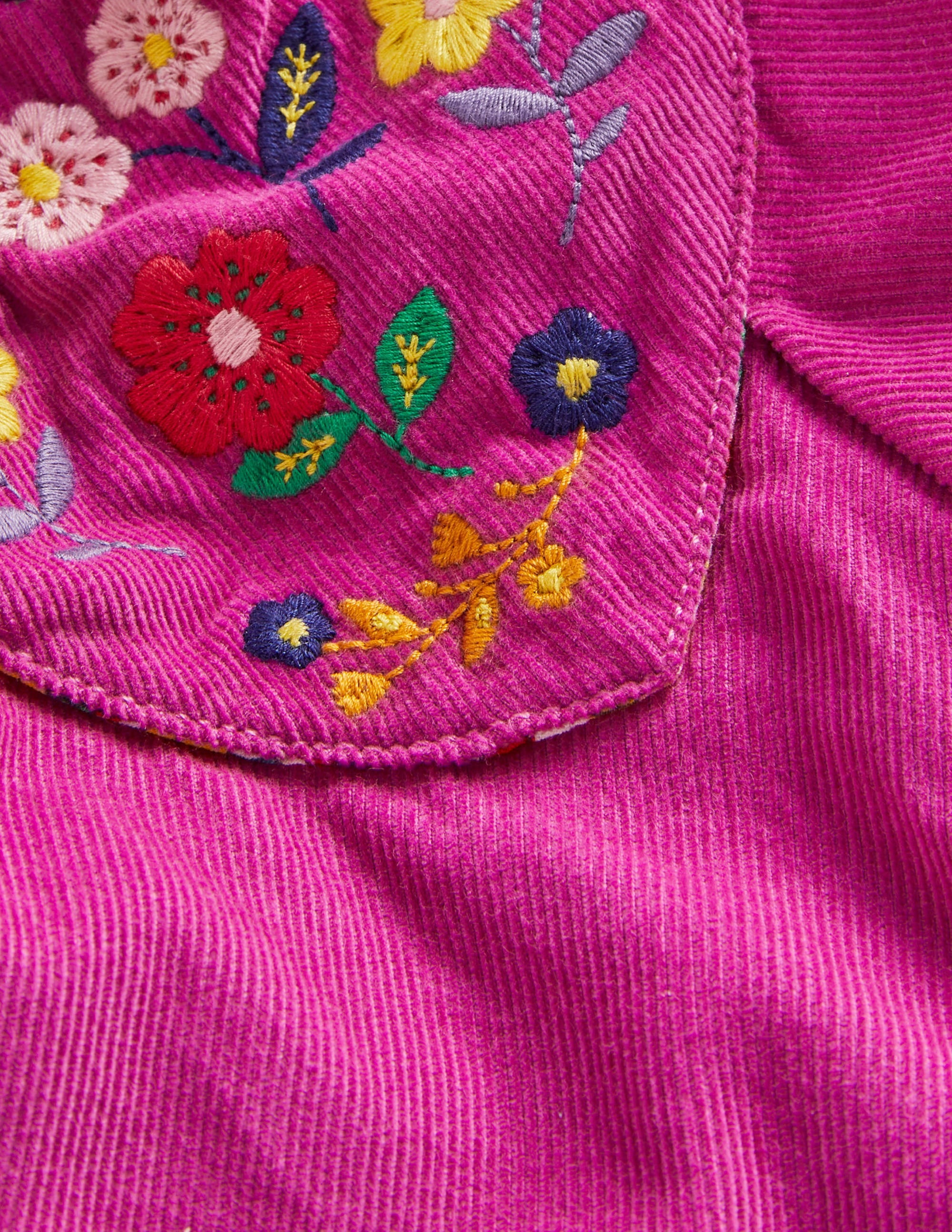 Embroidered Woven Twirly Skirt-Shocking Pink Embroidery - Image 3
