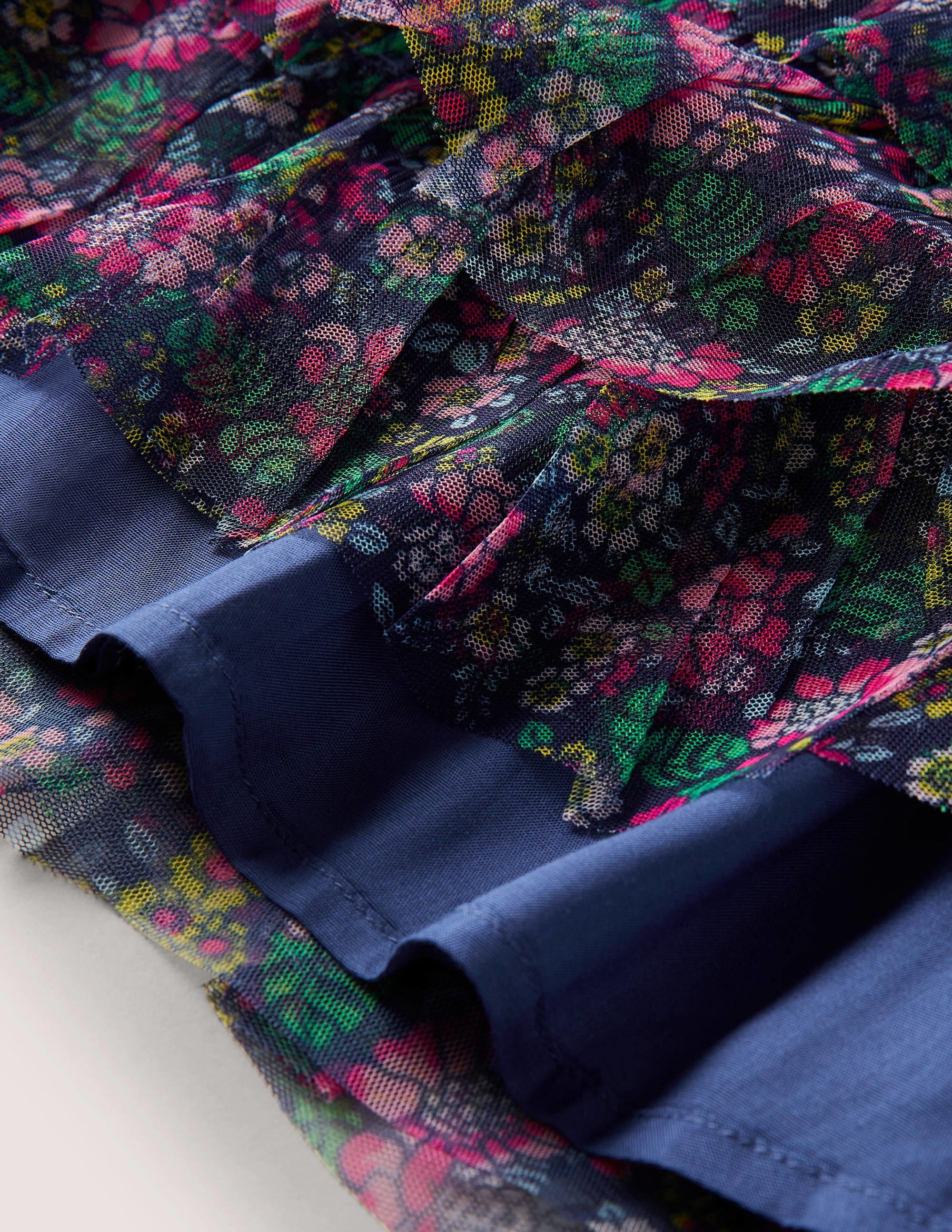 Tulle Midi Skirt-Starboard Blue Vintage Floral - Image 3