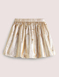 Metallic Party Skirt-Silver Metallic