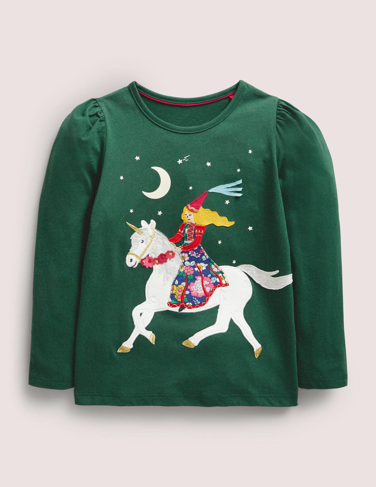 Magical Appliqué T-shirt-Trekking Green Princess - Image 1