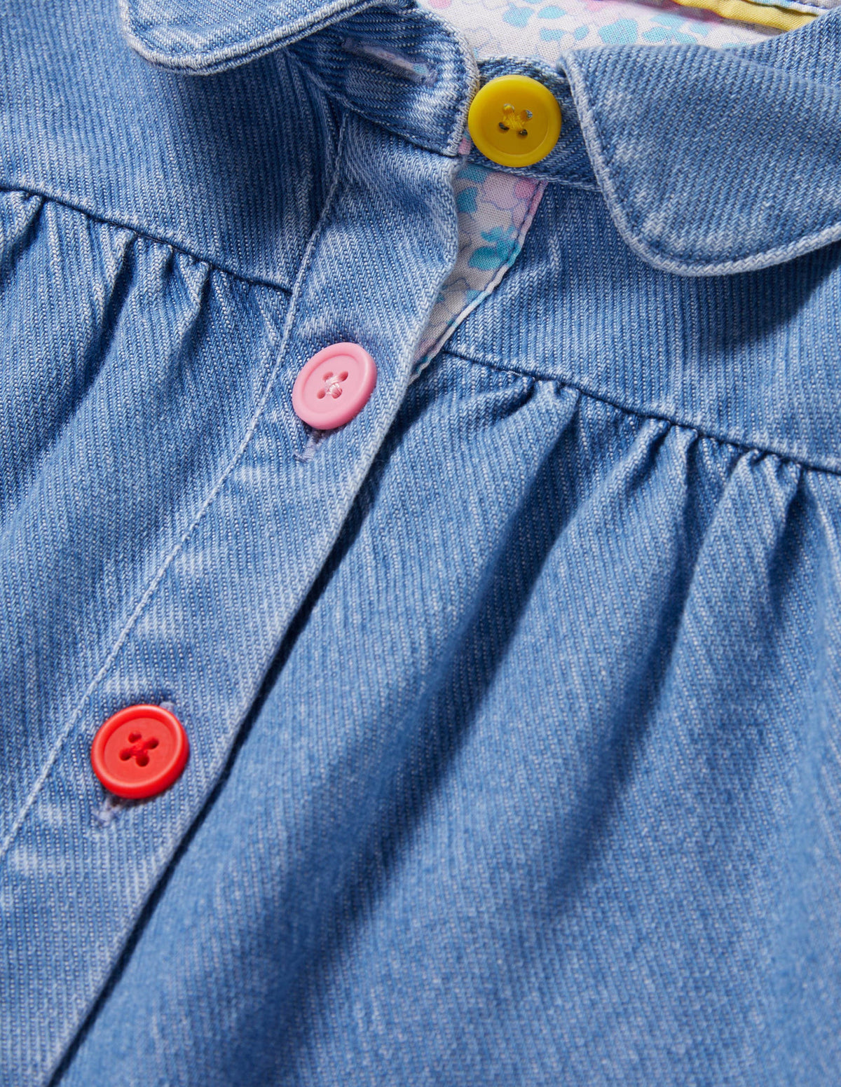 Collared Woven Dress-Chambray - Image 3