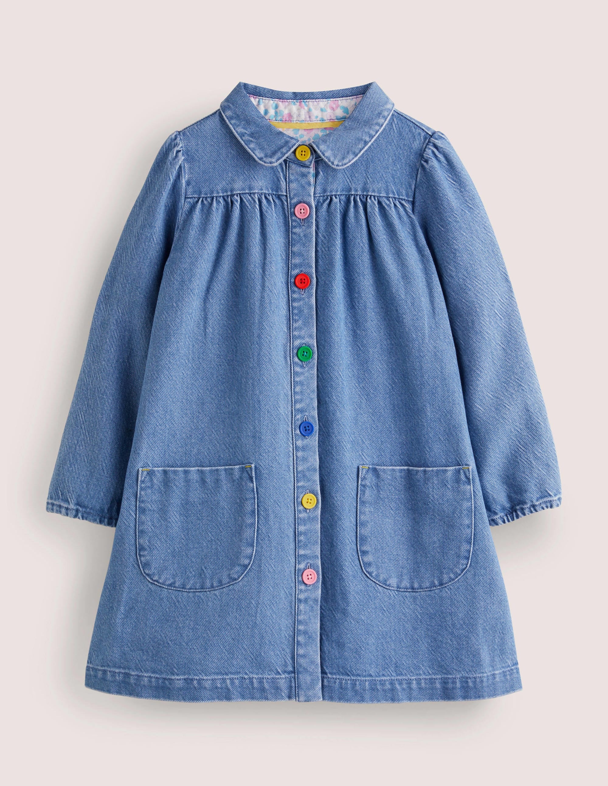 Collared Woven Dress-Chambray - Image 1
