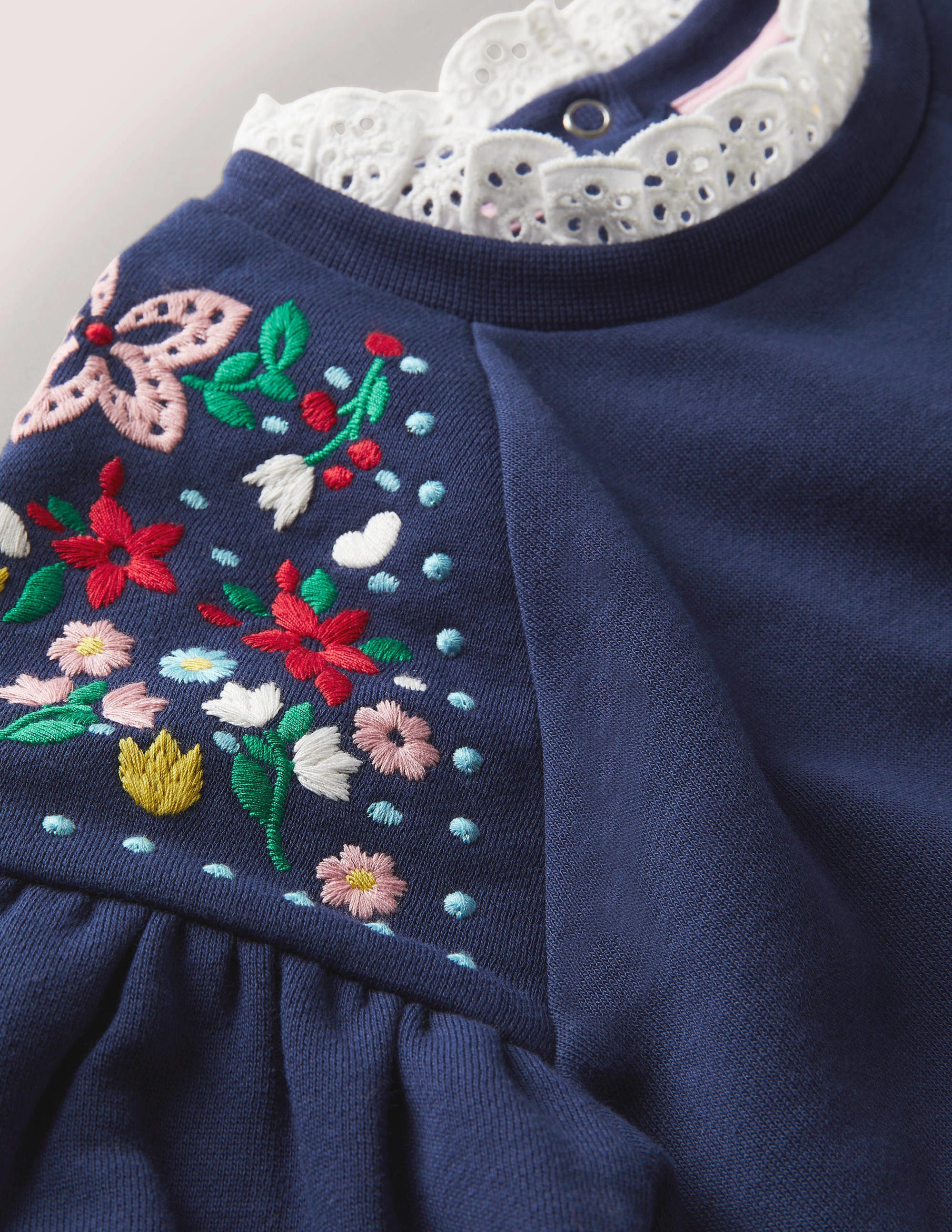 Embroidered Sweatshirt-College Navy - Image 3