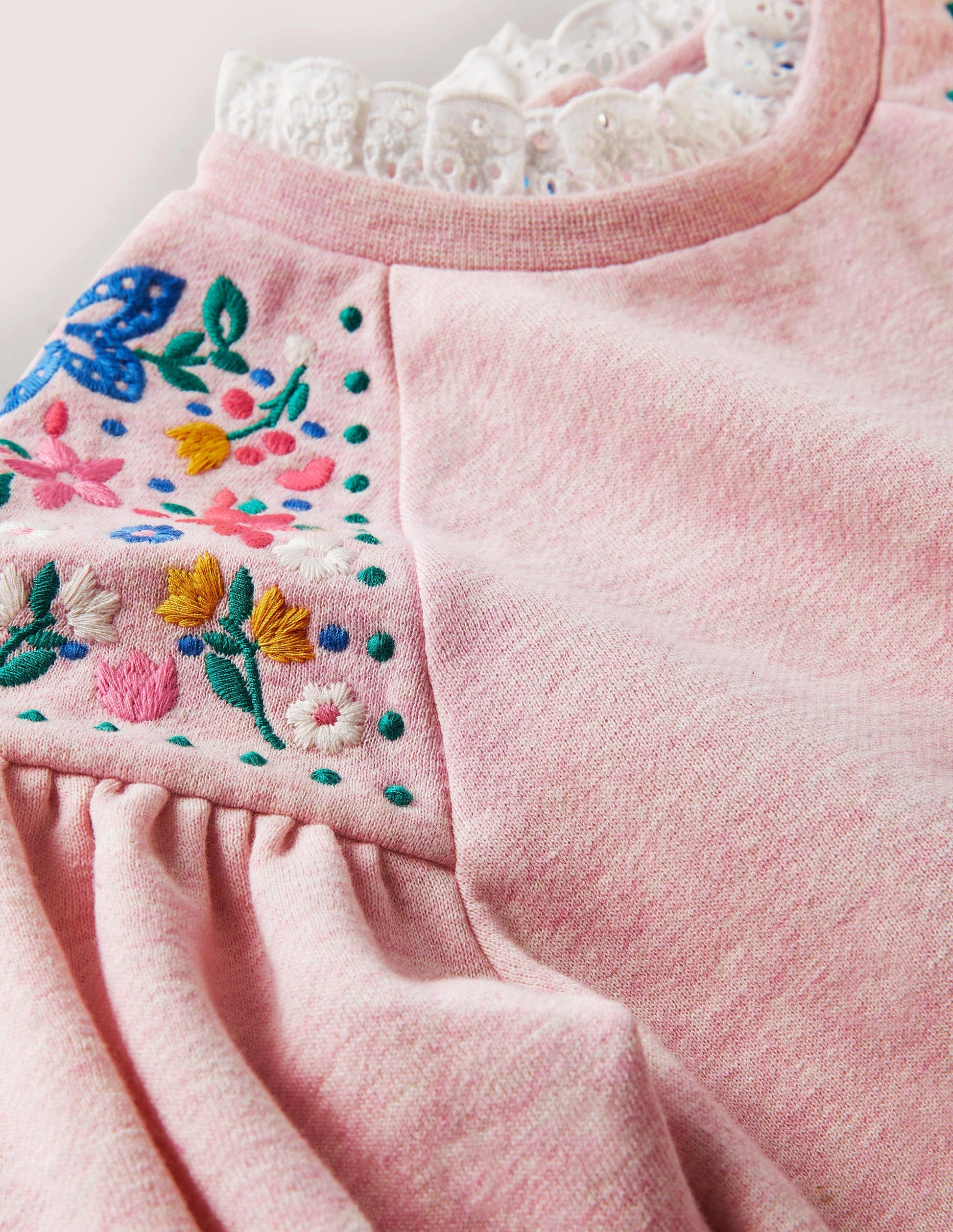 Embroidered Sweatshirt-Pink Marl-3