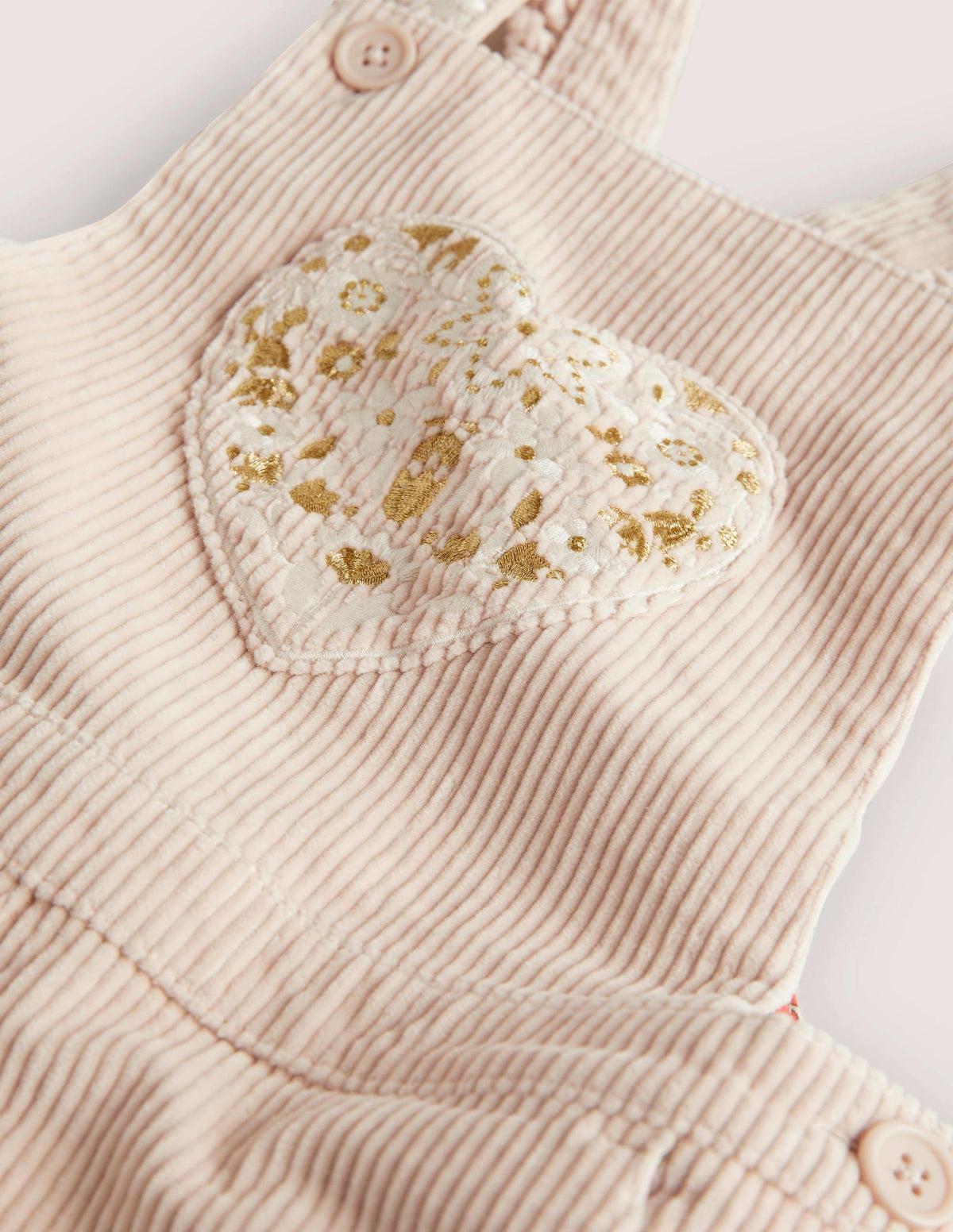 Heart Pocket Cord Dungarees-Sandpipper Pink - Image 3