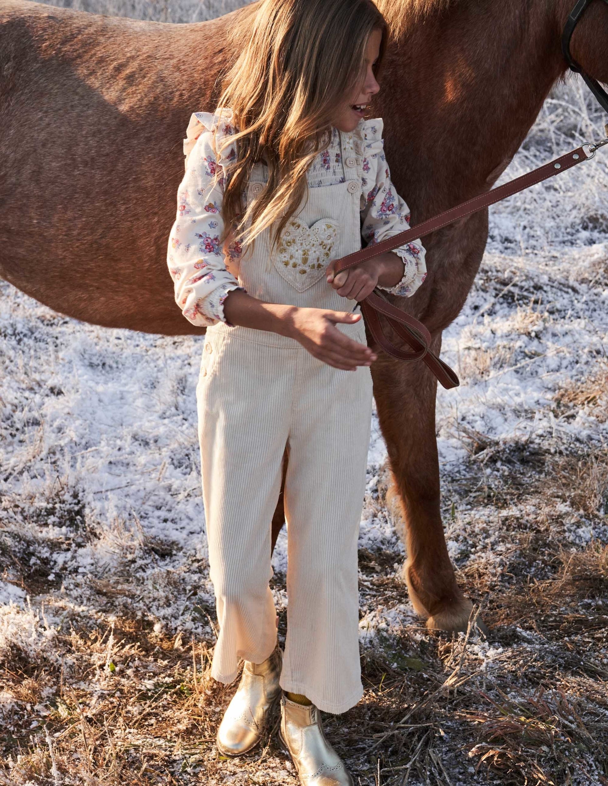 Heart Pocket Cord Dungarees-Sandpipper Pink-6
