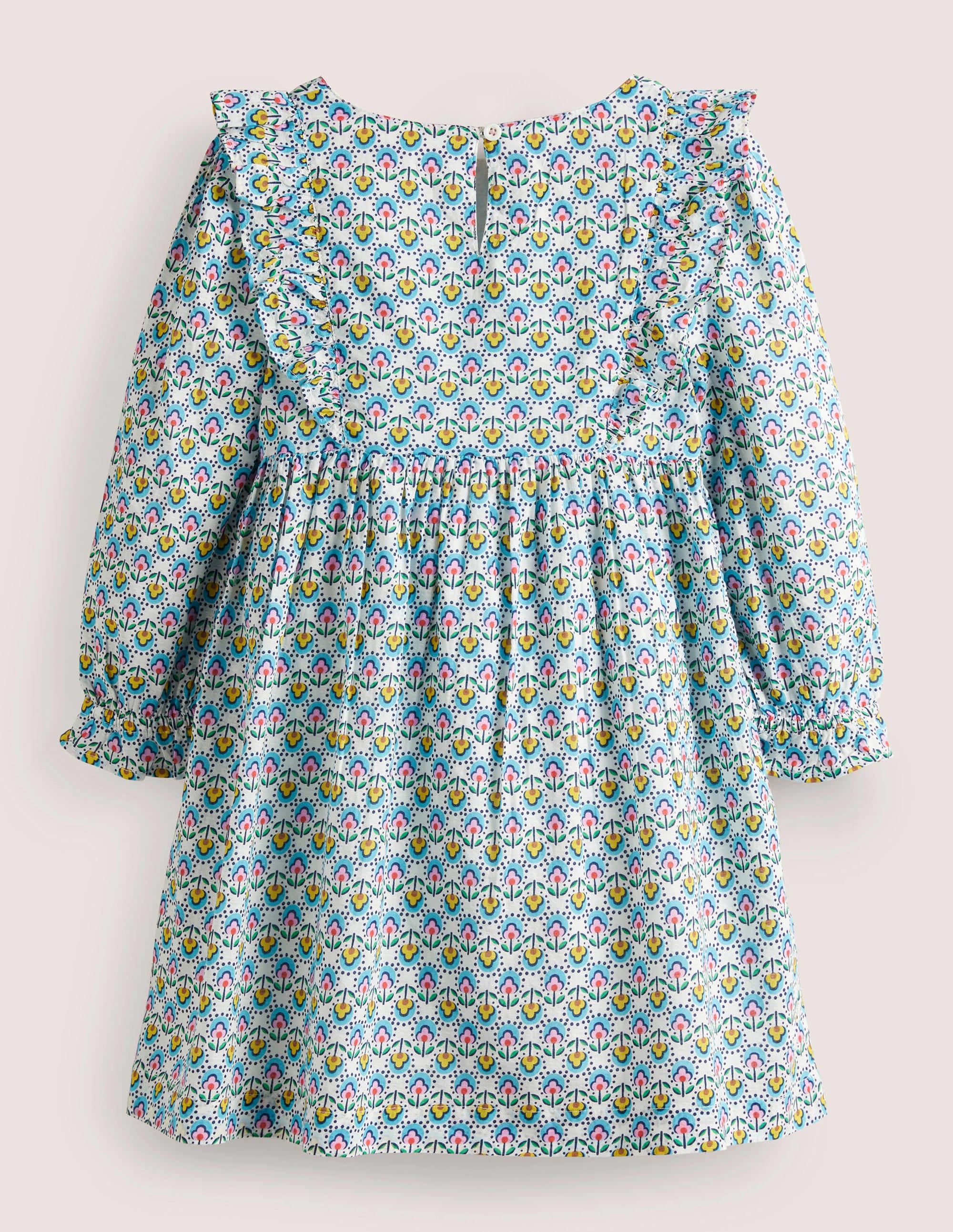 Frill Tiered Woven Dress-ivory pretty bud - Image 2