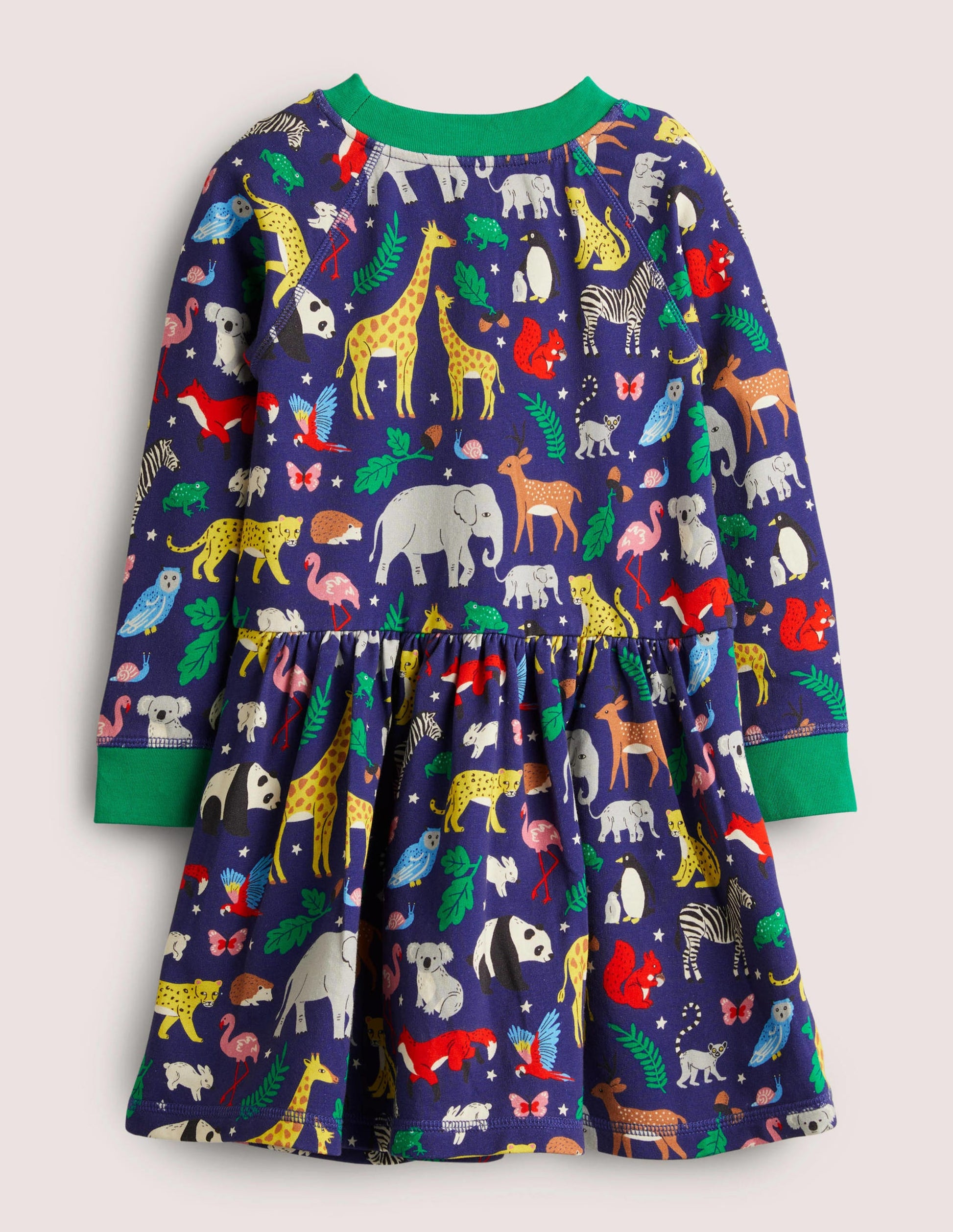 Jersey Sweatshirt Dress-Starboard Blue Global Animals-2