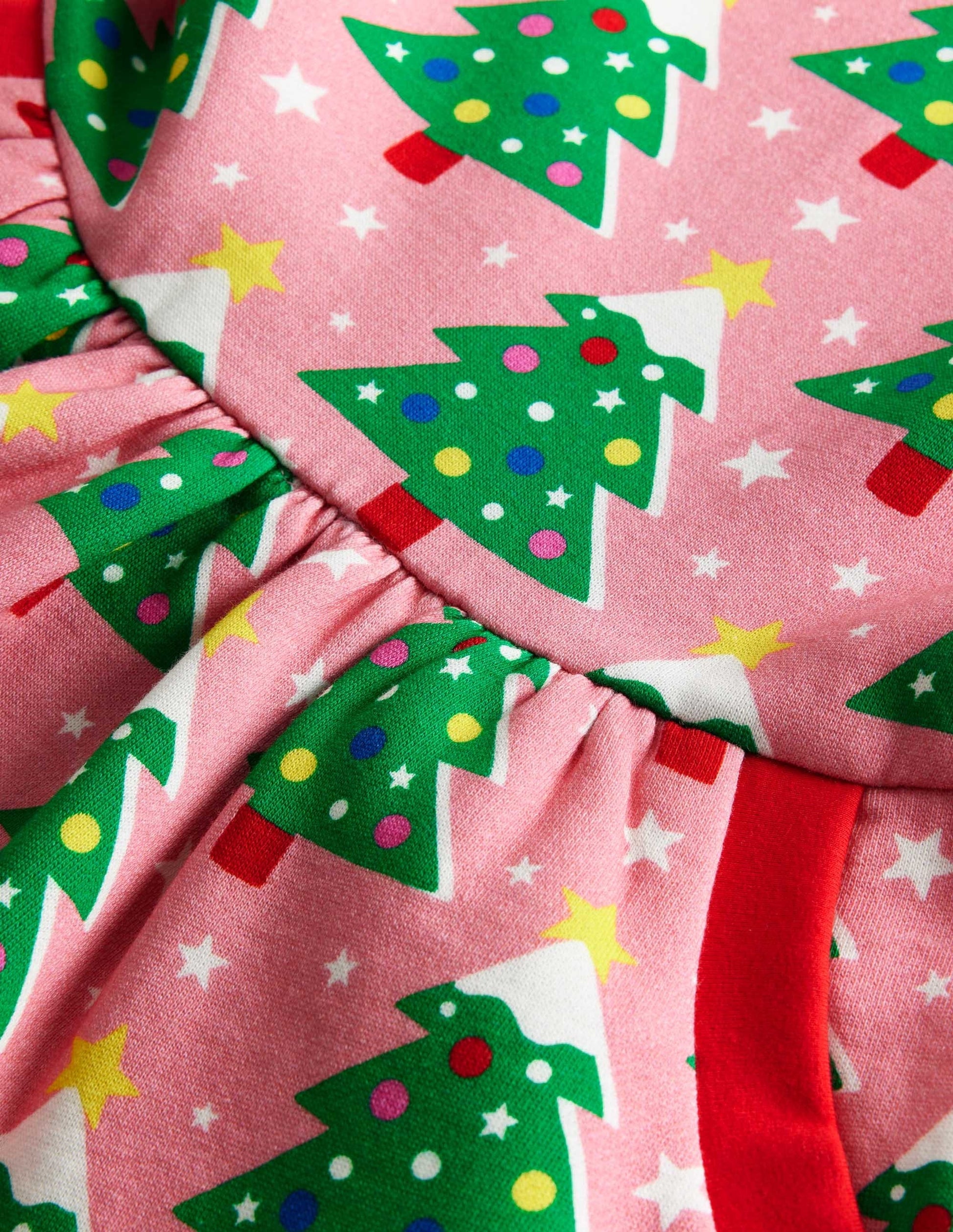 Cosy Printed Sweatshirt Dress-Formica Pink Christmas Trees-3