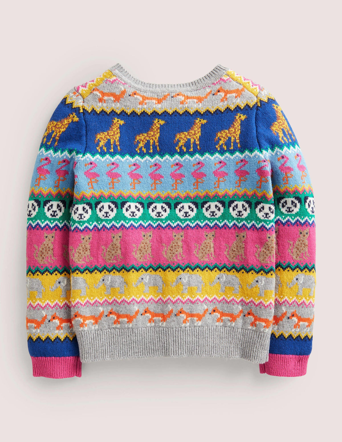 Rainbow Animal Stripe Fair Isle Cardigan-Multi Animal Fair Isle - Image 2